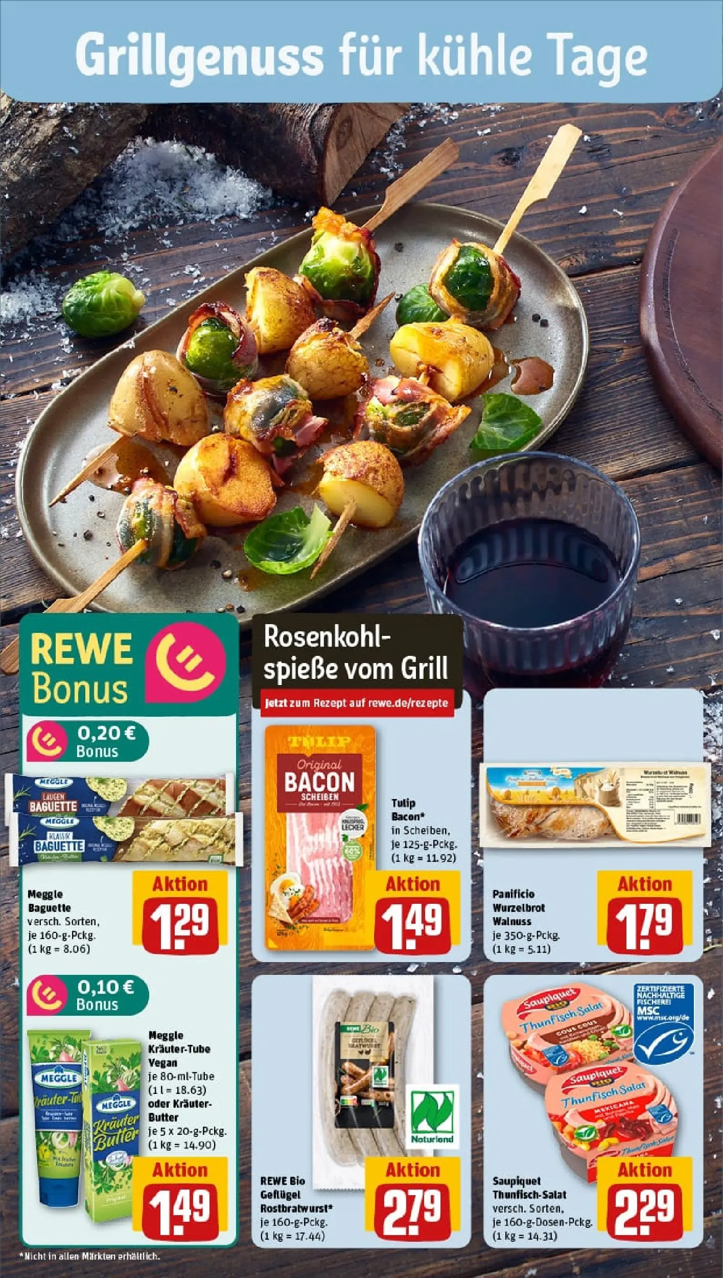 REWE Prospekt ab 10.11.2025 zum Blättern » Angebote | Seite: 4 | Produkte: Grill, Butter, Baguette, Spieße