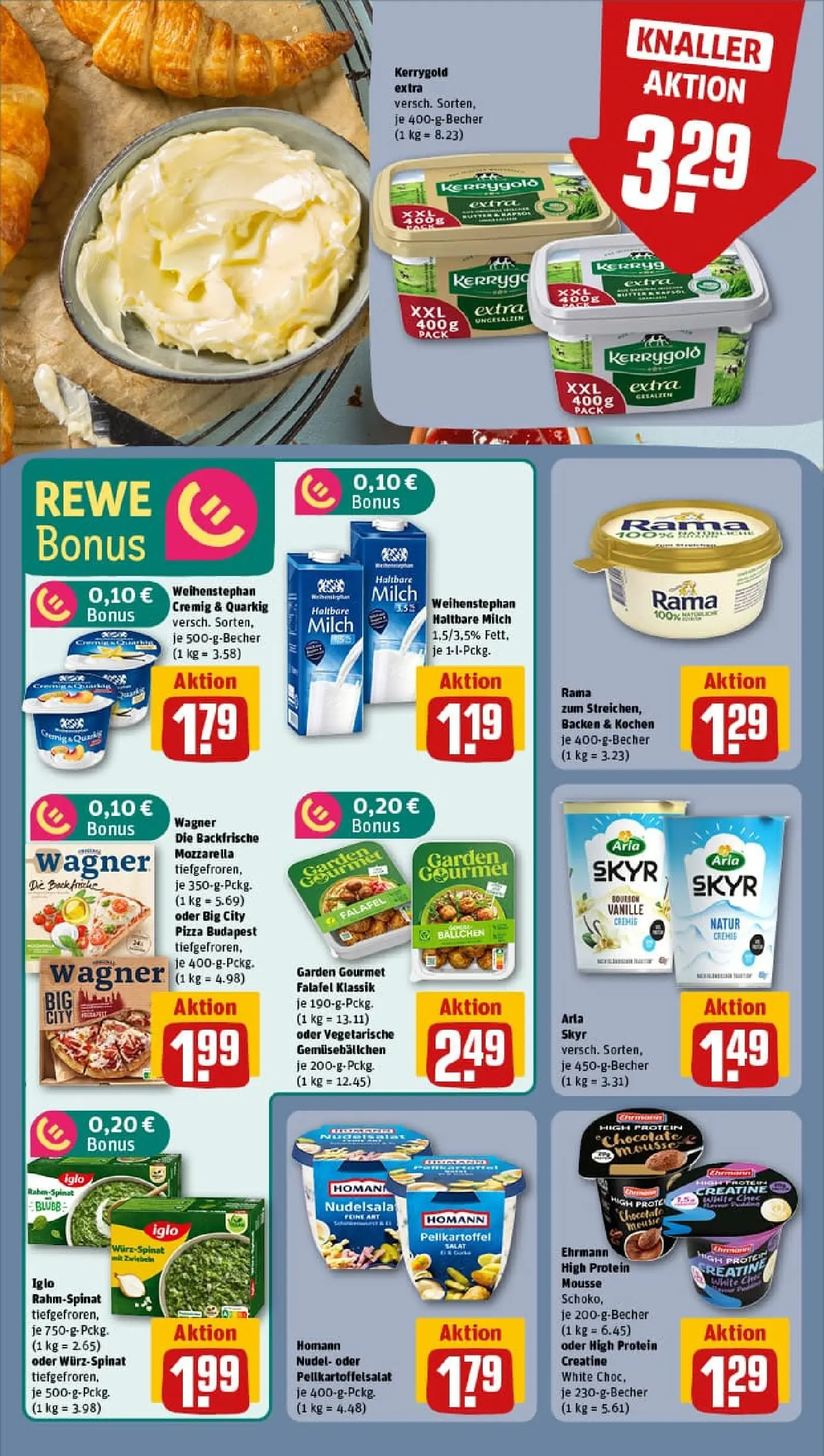REWE Prospekt ab 10.11.2025 zum Blättern » Angebote | Seite: 10 | Produkte: Milch, Haltbare milch, Arla skyr, Pizza