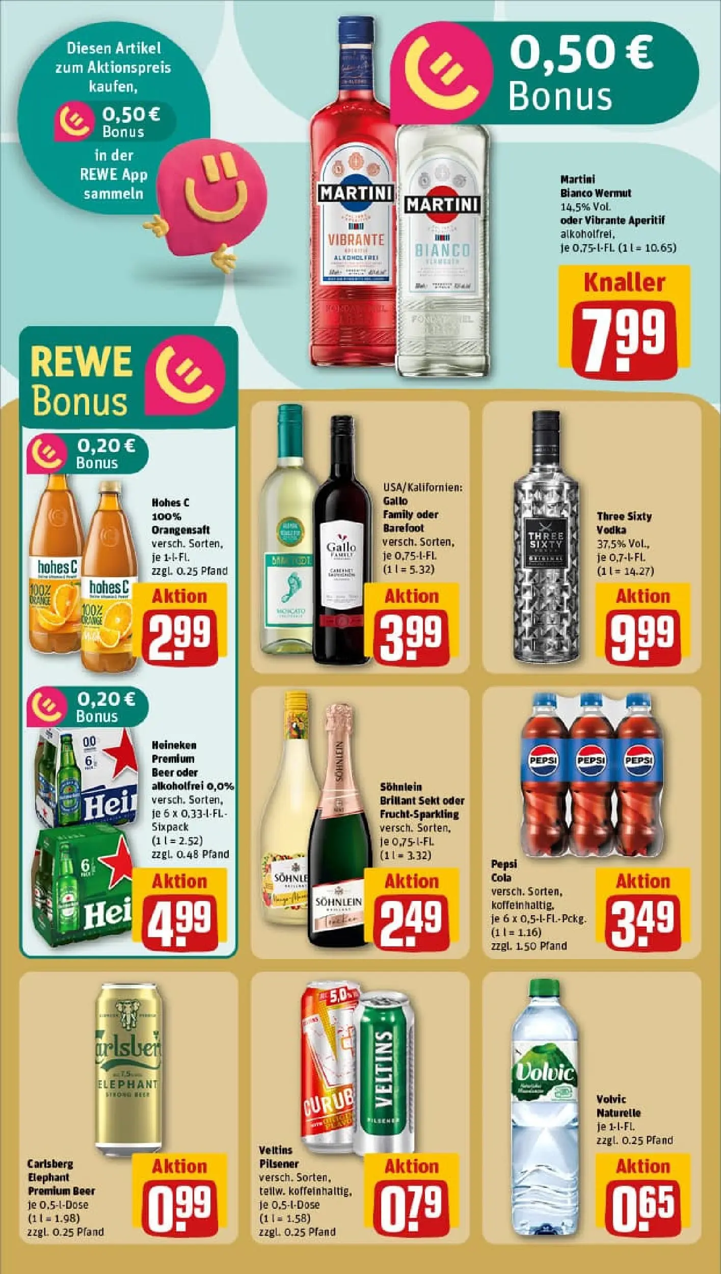 REWE Prospekt ab 10.11.2025 zum Blättern » Angebote | Seite: 11 | Produkte: Martini, Heineken, Vodka, Volvic
