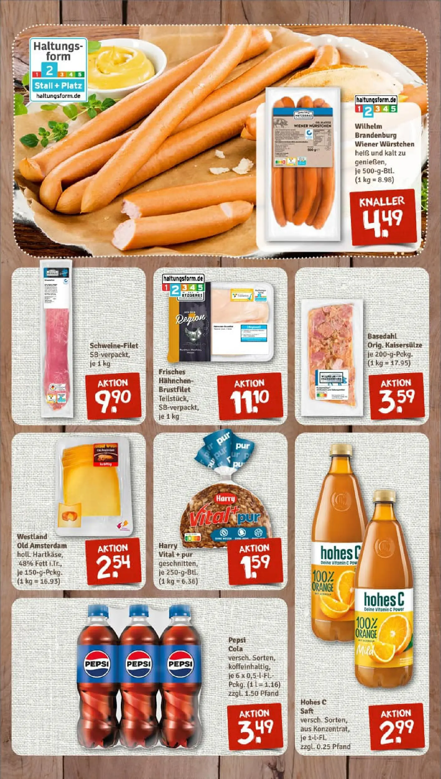 REWE Prospekt ab 10.11.2025 zum Blättern » Angebote | Seite: 7 | Produkte: Hahnchen, Wiener wurstchen, Hohes c, Saft
