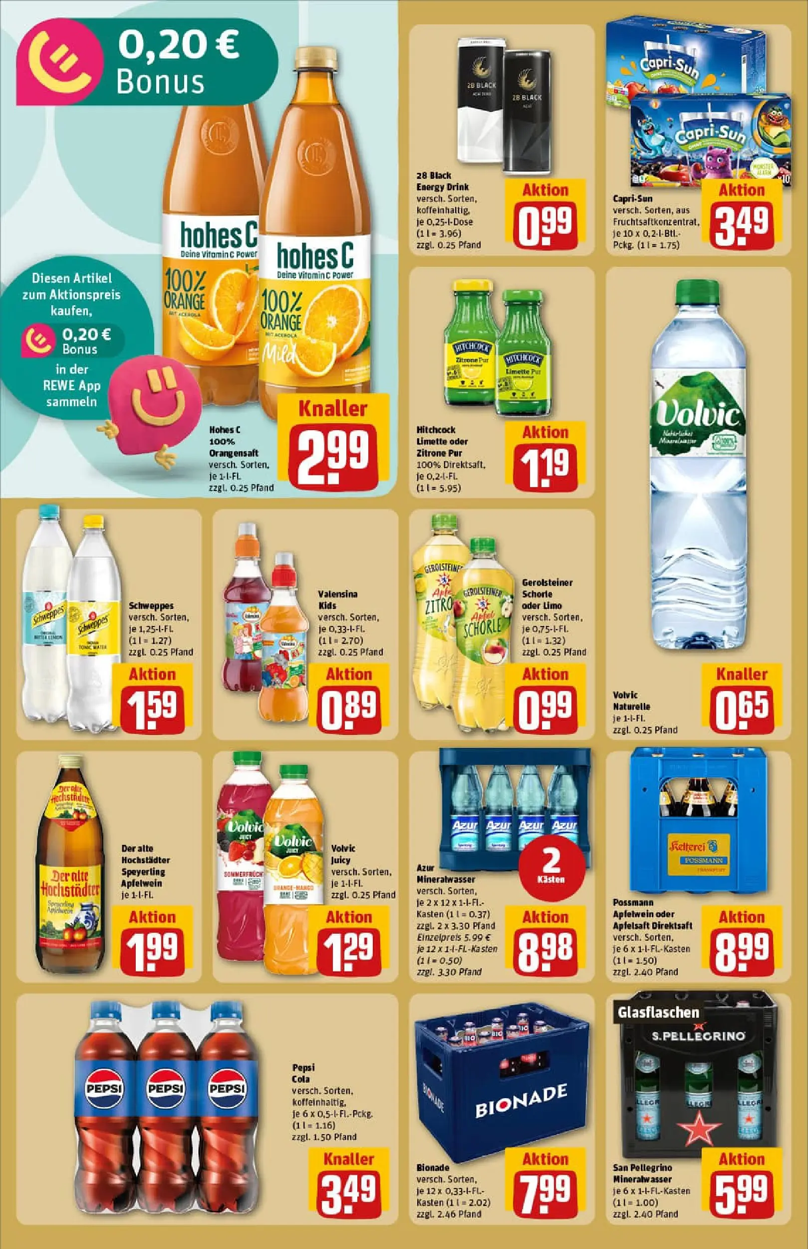 REWE Prospekt ab 10.11.2025 zum Blättern » Angebote | Seite: 20 | Produkte: Cola, Bionade, Schweppes, Apple