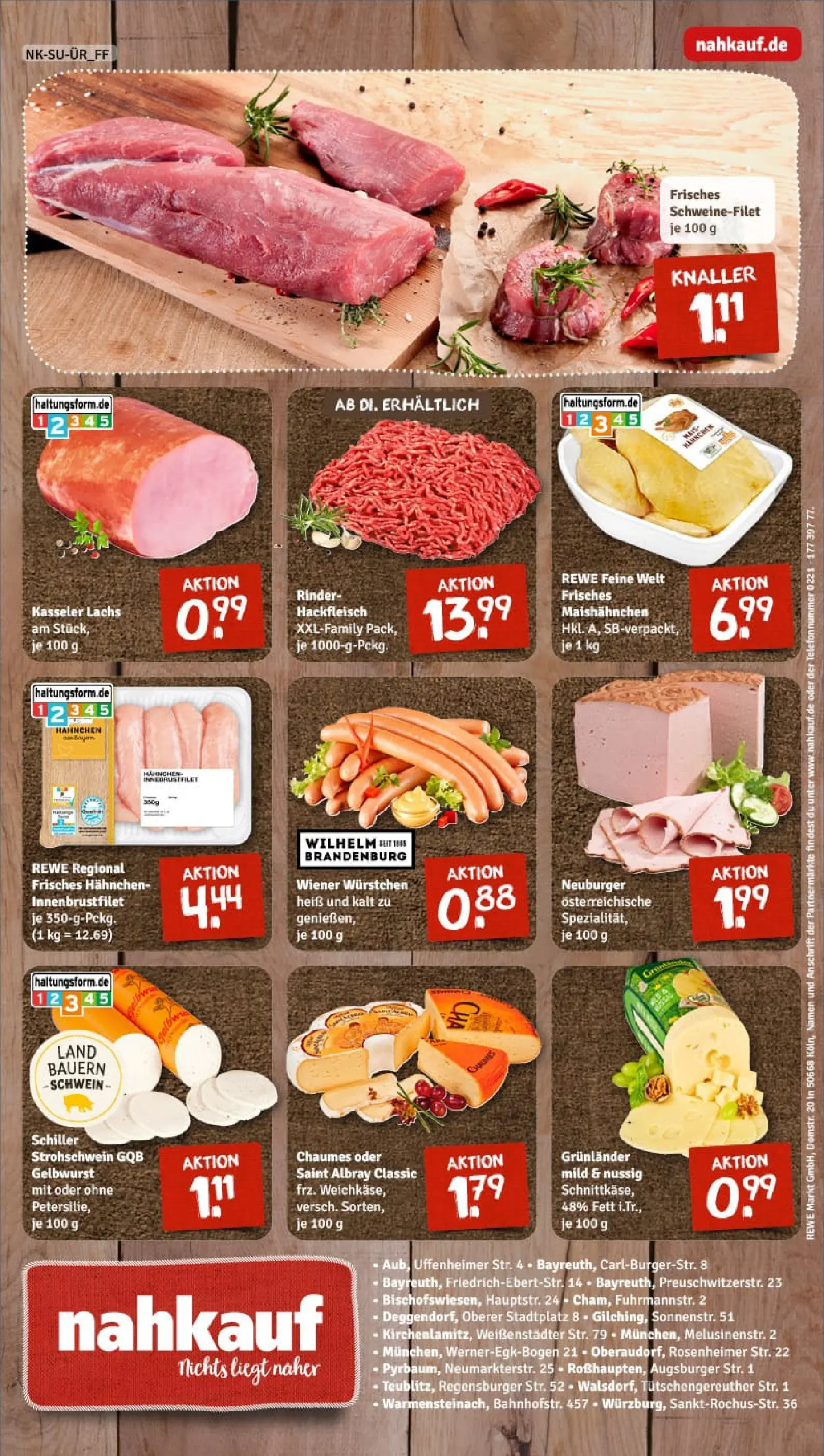 REWE Prospekt ab 10.11.2025 zum Blättern » Angebote | Seite: 8 | Produkte: Wiener wurstchen, Lachs, Petersilie, Hackfleisch