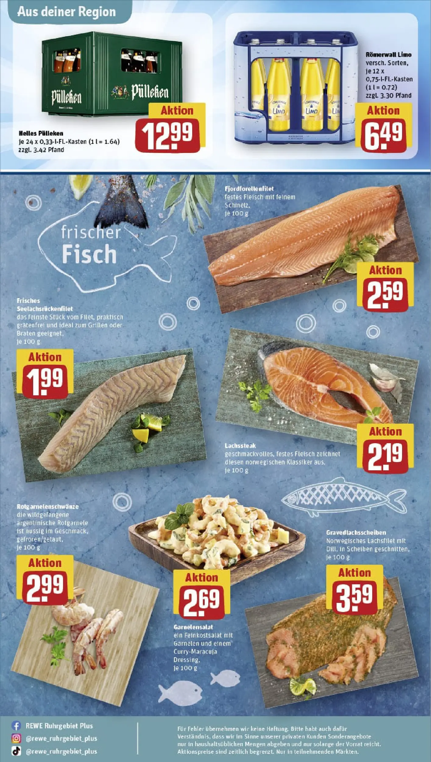 REWE Prospekt ab 10.11.2025 zum Blättern » Angebote | Seite: 30 | Produkte: Helles pulleken, Fisch, Steak, Fleisch