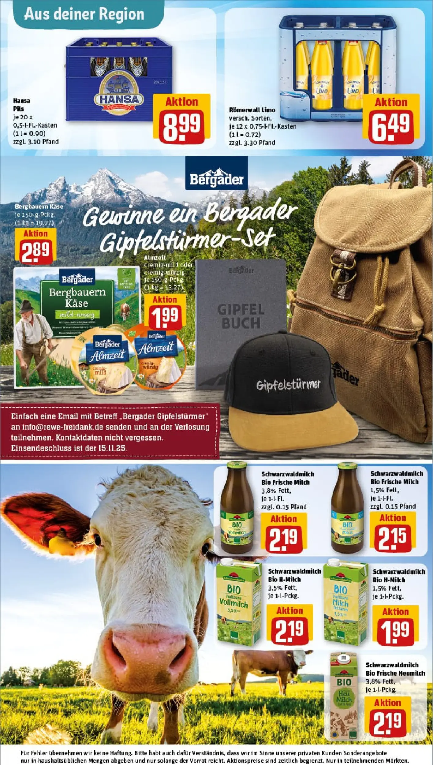 REWE Prospekt ab 10.11.2025 zum Blättern » Angebote | Seite: 31 | Produkte: Milch, Käse, Pils