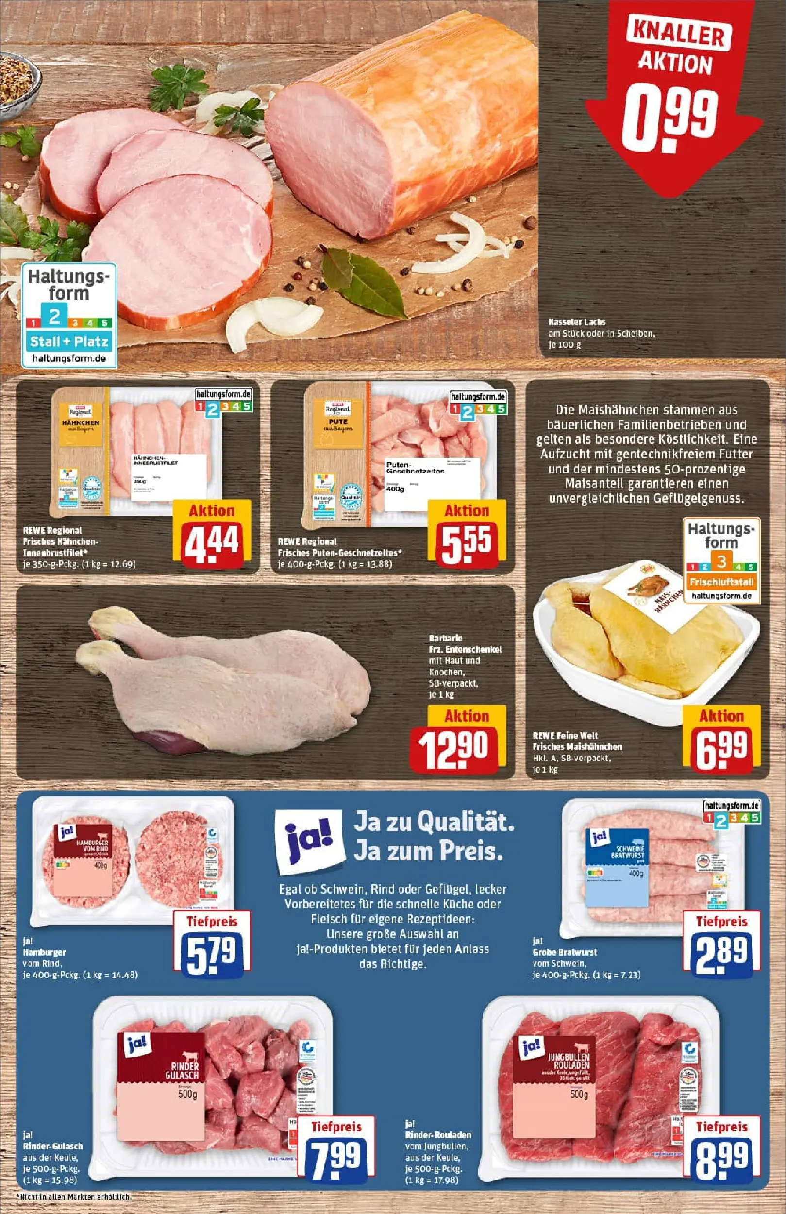 REWE Prospekt ab 10.11.2025 zum Blättern » Angebote | Seite: 8 | Produkte: Rinderrouladen, Pute, Bratwurst, Gulasch