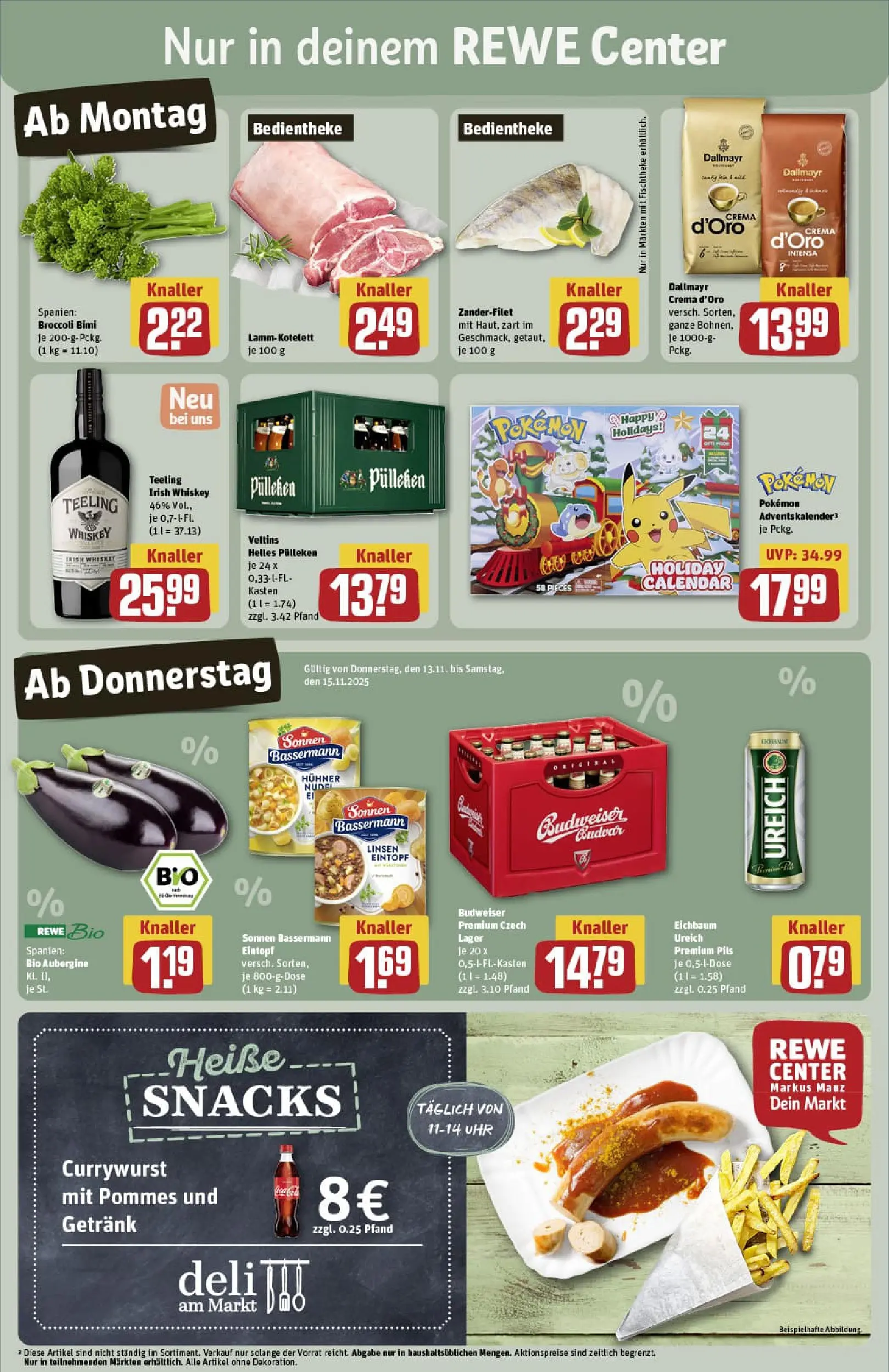 REWE Prospekt ab 10.11.2025 zum Blättern » Angebote | Seite: 3 | Produkte: Pommes, Aubergine, Whiskey, Veltins
