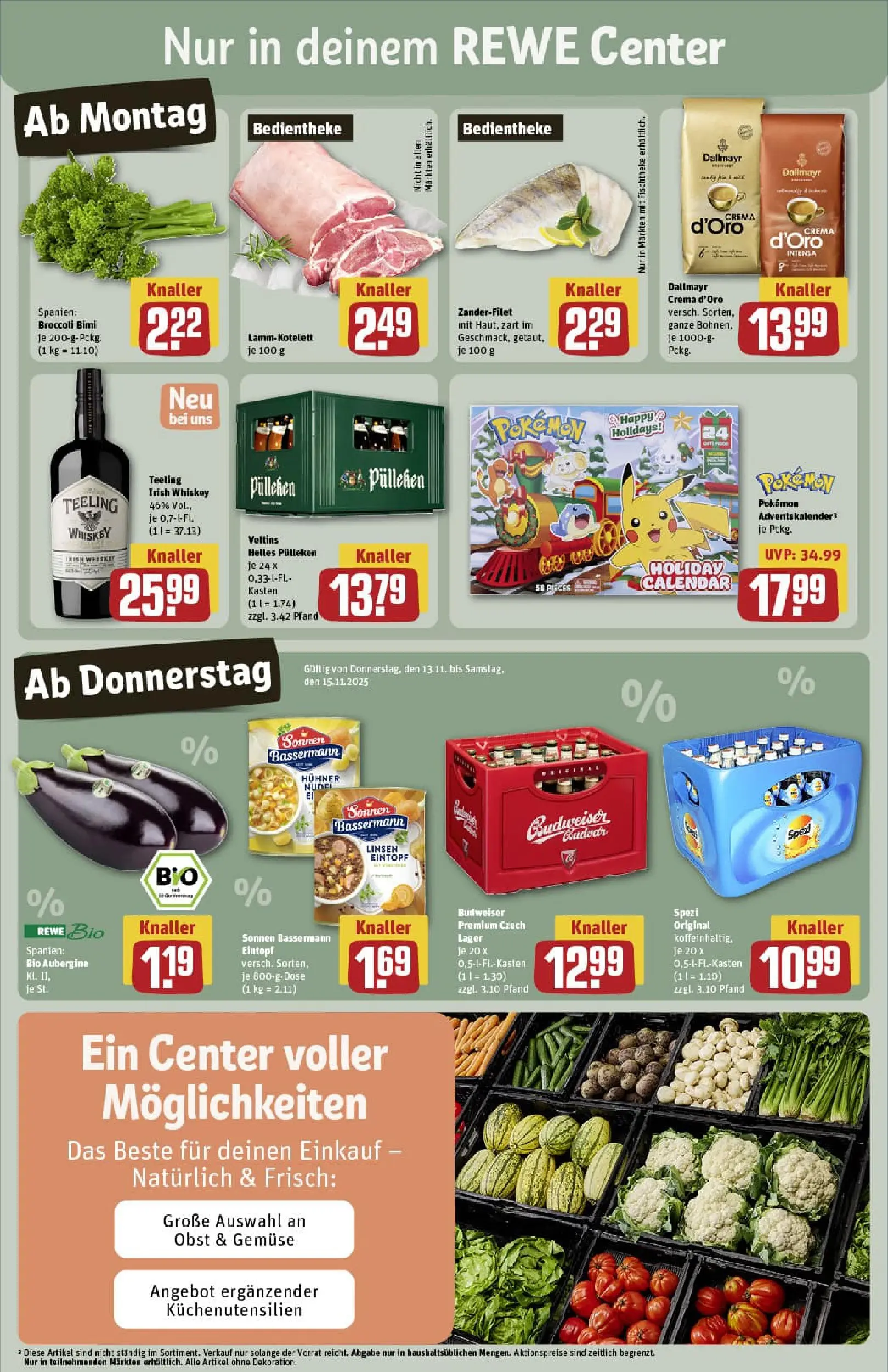 REWE Prospekt ab 10.11.2025 zum Blättern » Angebote | Seite: 3 | Produkte: Dallmayr, Gemüse, Obst, Veltins