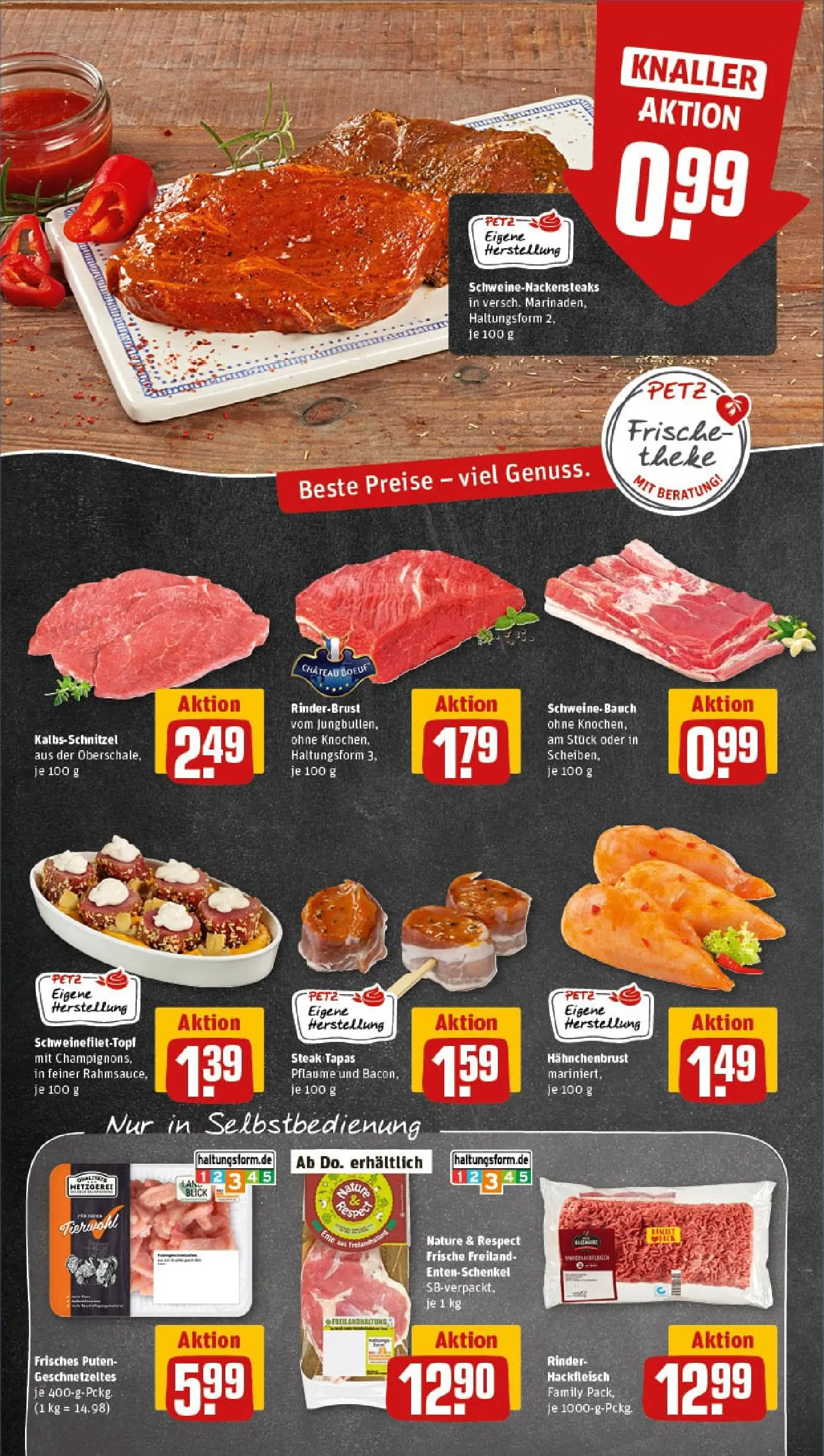 REWE Prospekt ab 10.11.2025 zum Blättern » Angebote | Seite: 8 | Produkte: Theke, Steak, Hackfleisch, Hahnchenbrust