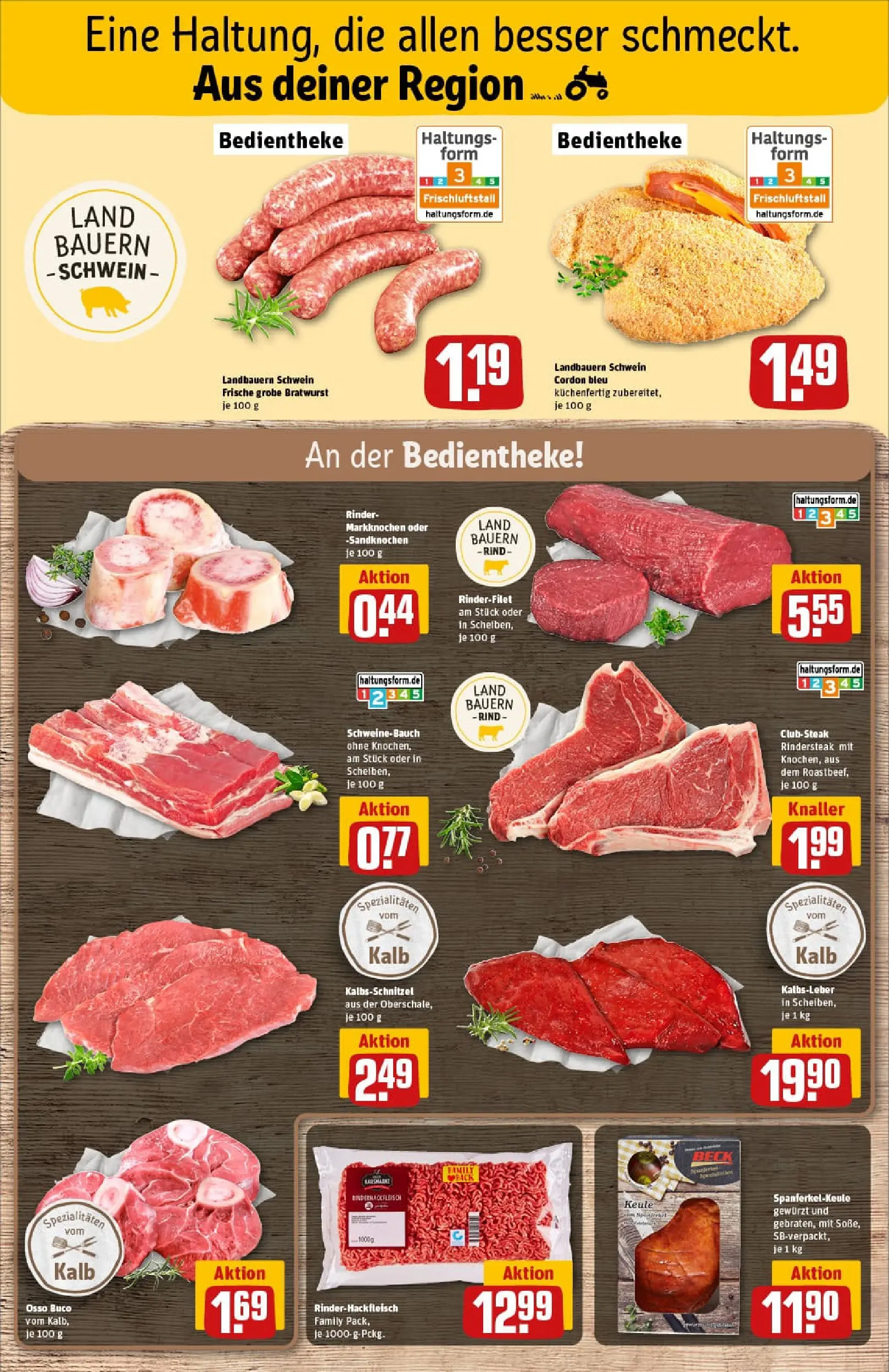 REWE Prospekt ab 10.11.2025 zum Blättern » Angebote | Seite: 9 | Produkte: Rinderfilet, Schweinebauch, Bratwurst, Roastbeef