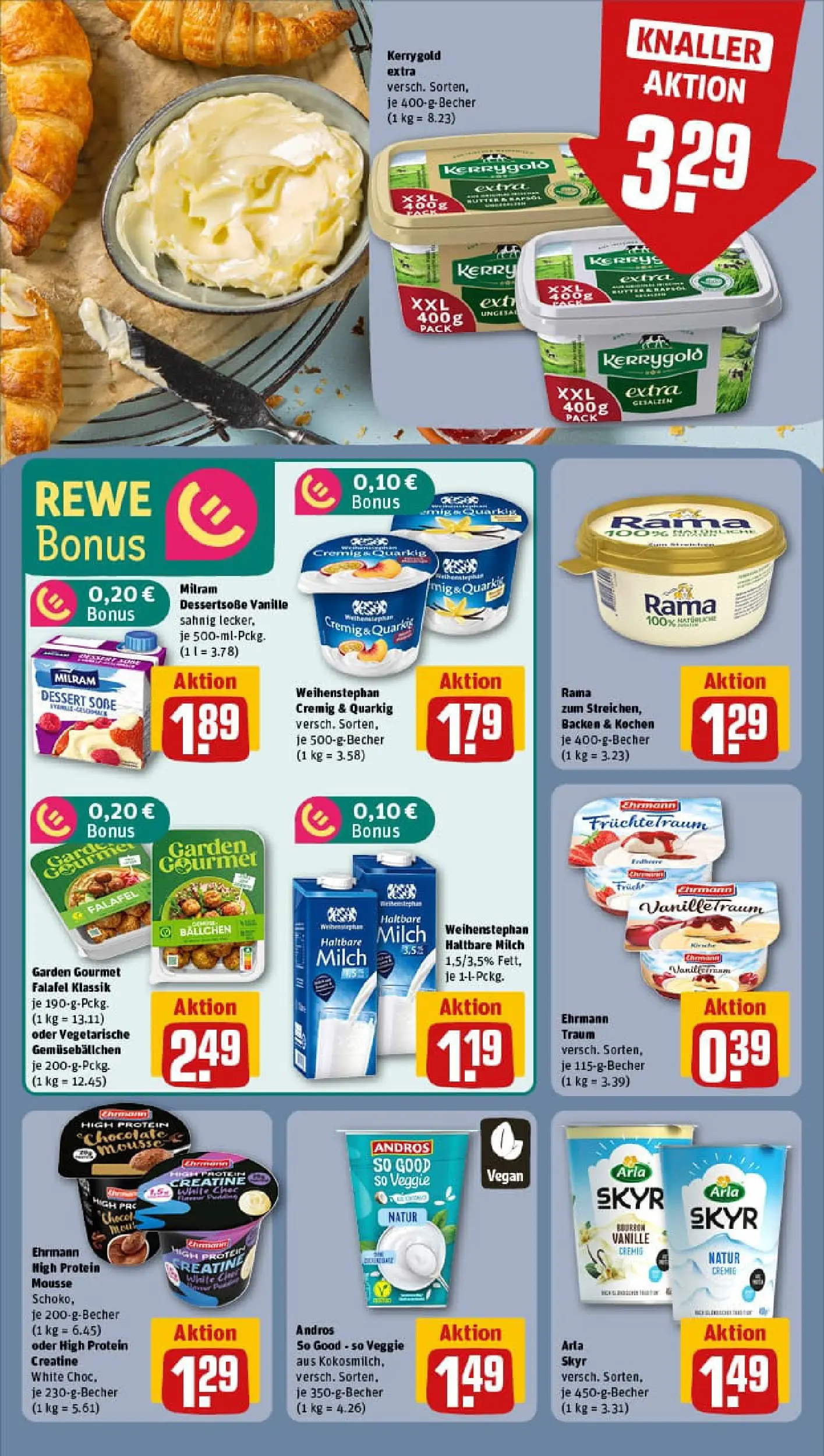 REWE Prospekt ab 10.11.2025 zum Blättern » Angebote | Seite: 11 | Produkte: Rama, Haltbare milch, Arla skyr, Milram