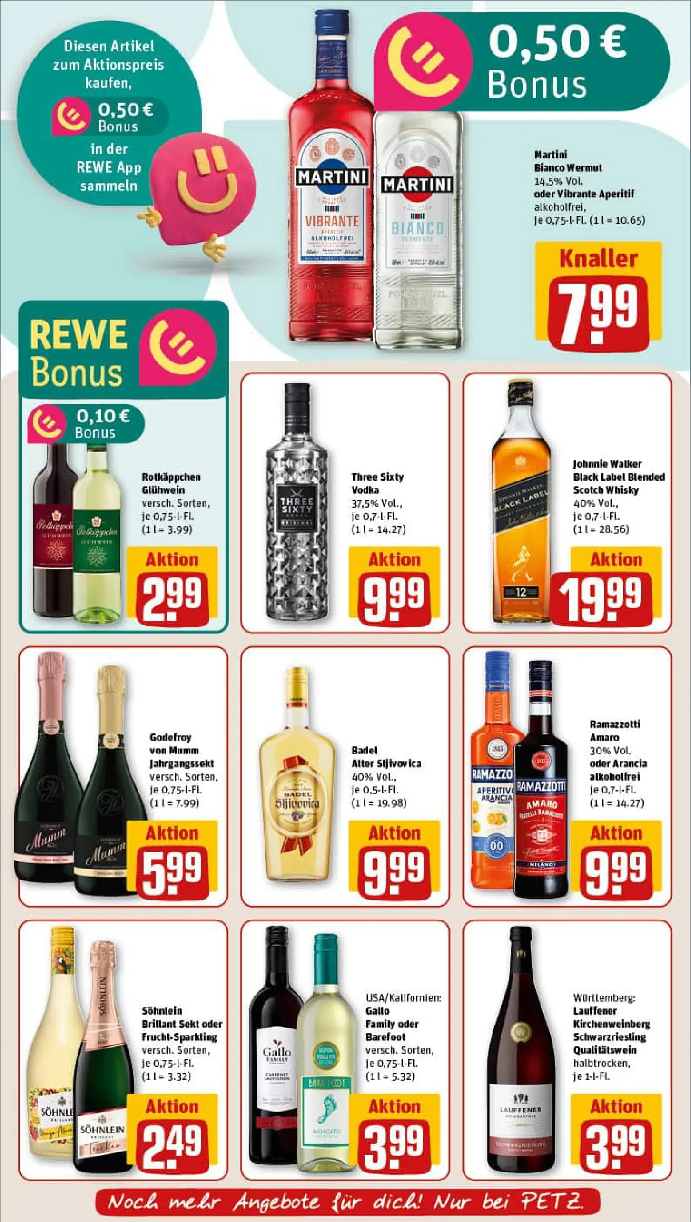 REWE Prospekt ab 10.11.2025 zum Blättern » Angebote | Seite: 17 | Produkte: Martini, Whisky, Vodka, Johnnie walker