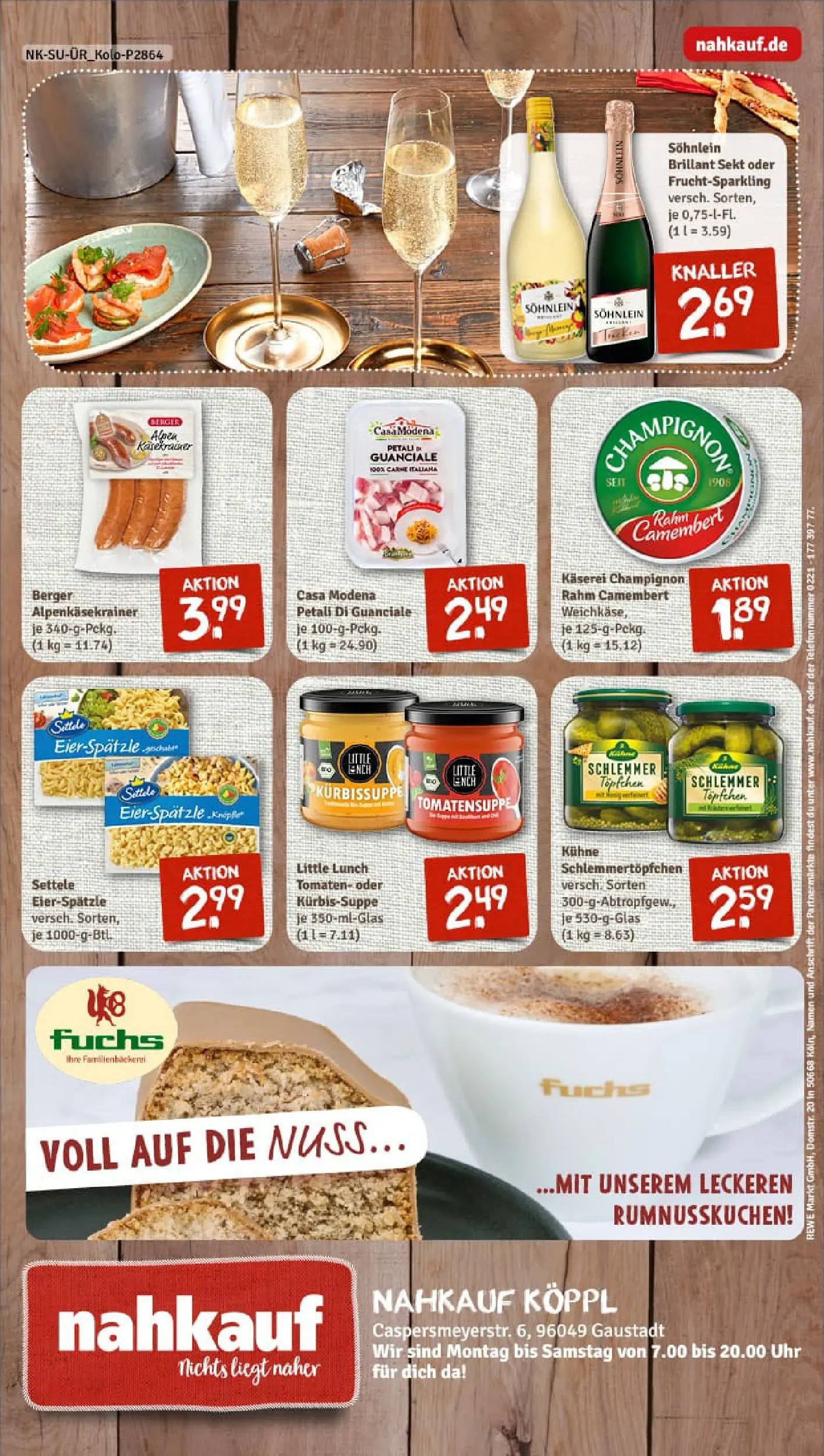 REWE Prospekt ab 10.11.2025 zum Blättern » Angebote | Seite: 8 | Produkte: Sekt, Tomaten, Pasta, Uhr