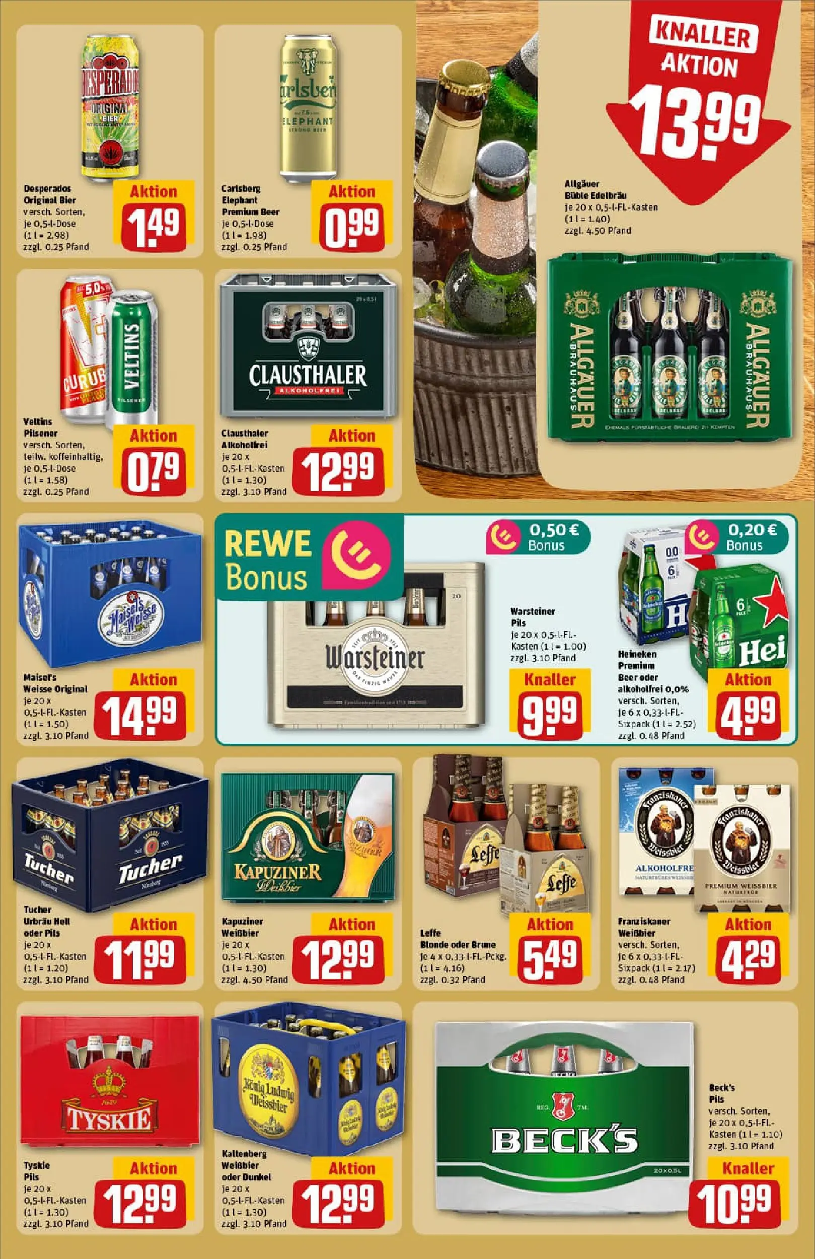 REWE Prospekt ab 10.11.2025 zum Blättern » Angebote | Seite: 23 | Produkte: Tyskie, Heineken, Warsteiner, Desperados