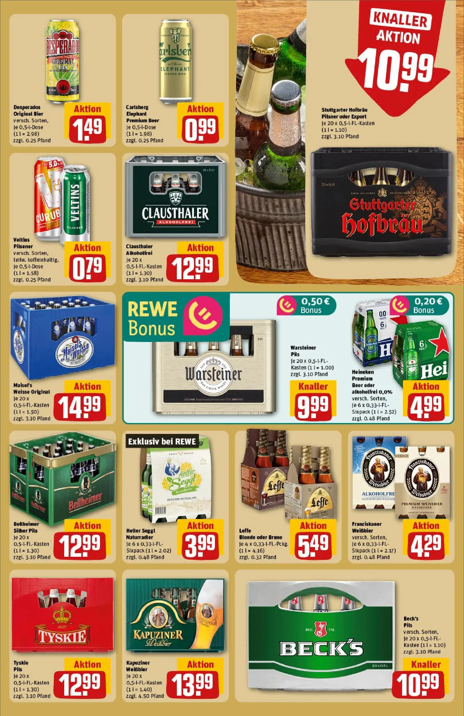 REWE Prospekt ab 10.11.2025 zum Blättern » Angebote | Seite: 21 | Produkte: Tyskie, Weißbier, Heineken, Desperados