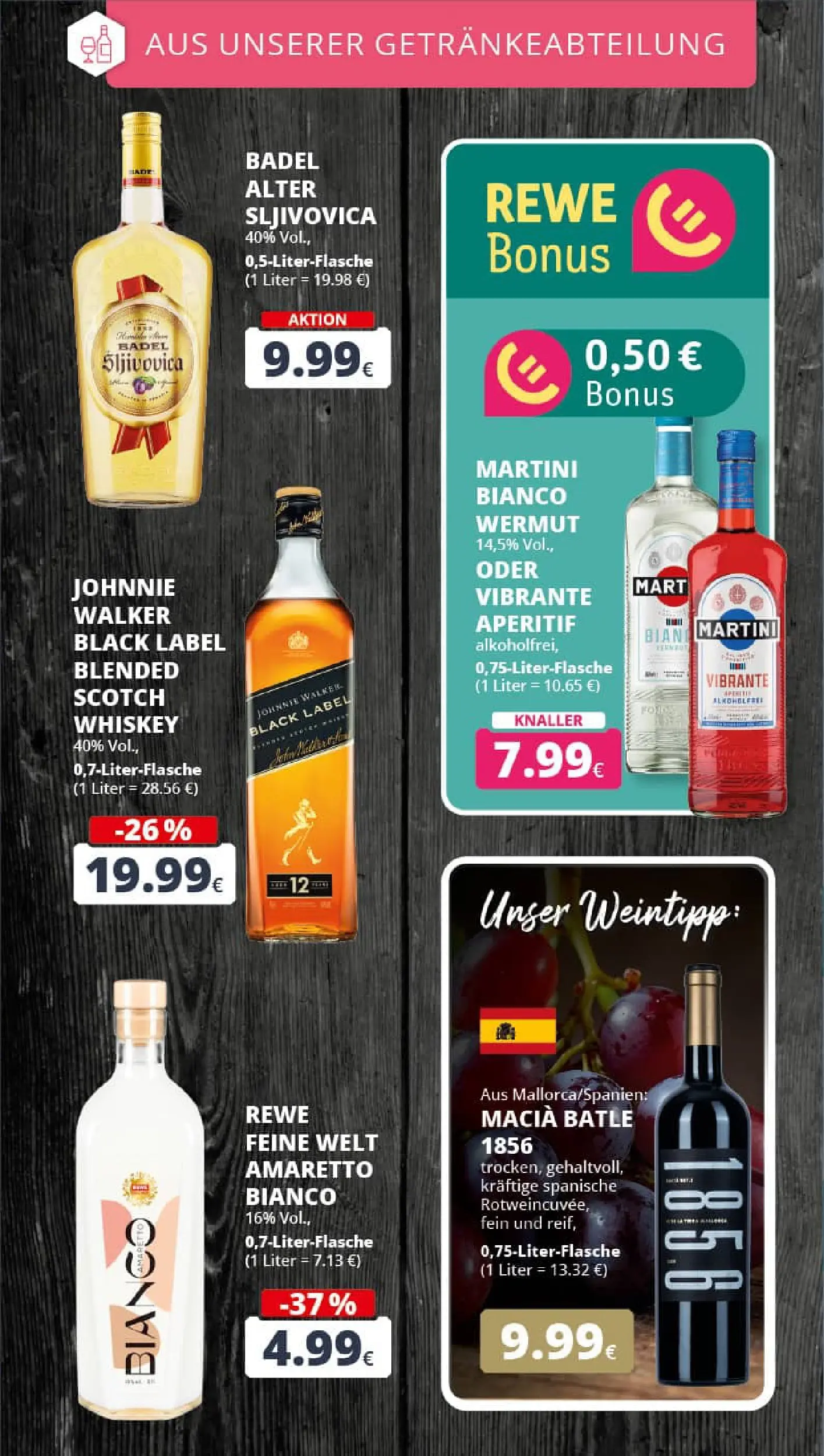 REWE Prospekt ab 10.11.2025 zum Blättern » Angebote | Seite: 21 | Produkte: Martini, Whiskey, Johnnie walker