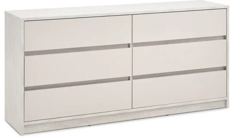 JYSK Скрин 3+3 чекмеджета BILLUND цвят травертин/бежов