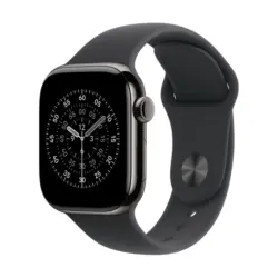 Смарт часовник APPLE WATCH S11 CELL SLATE TITAN CASE BLACK SPORT BAND S/M MFD14 46 MM, GPS, WLAN, ПУЛСОМЕР, SPO2