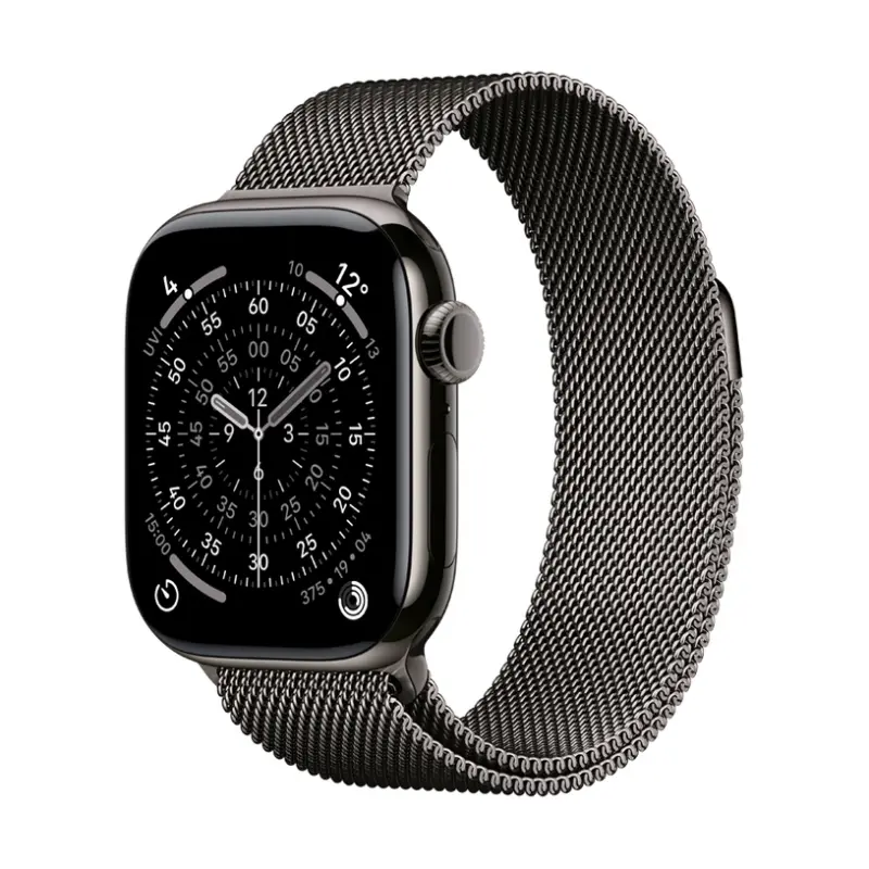 Смарт часовник APPLE WATCH S11 CELL SLATE TITAN CASE SLATE MILANESE LOOP MF8U4 42 MM, GPS, WLAN, ПУЛСОМЕР, SPO2