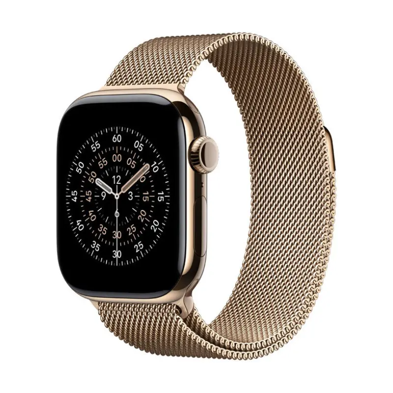Смарт часовник APPLE WATCH S11 CELL GOLD TITAN CASE GOLD MILANESE LOOP S/M MFD74 46 MM, GPS, WLAN, ПУЛСОМЕР, SPO2