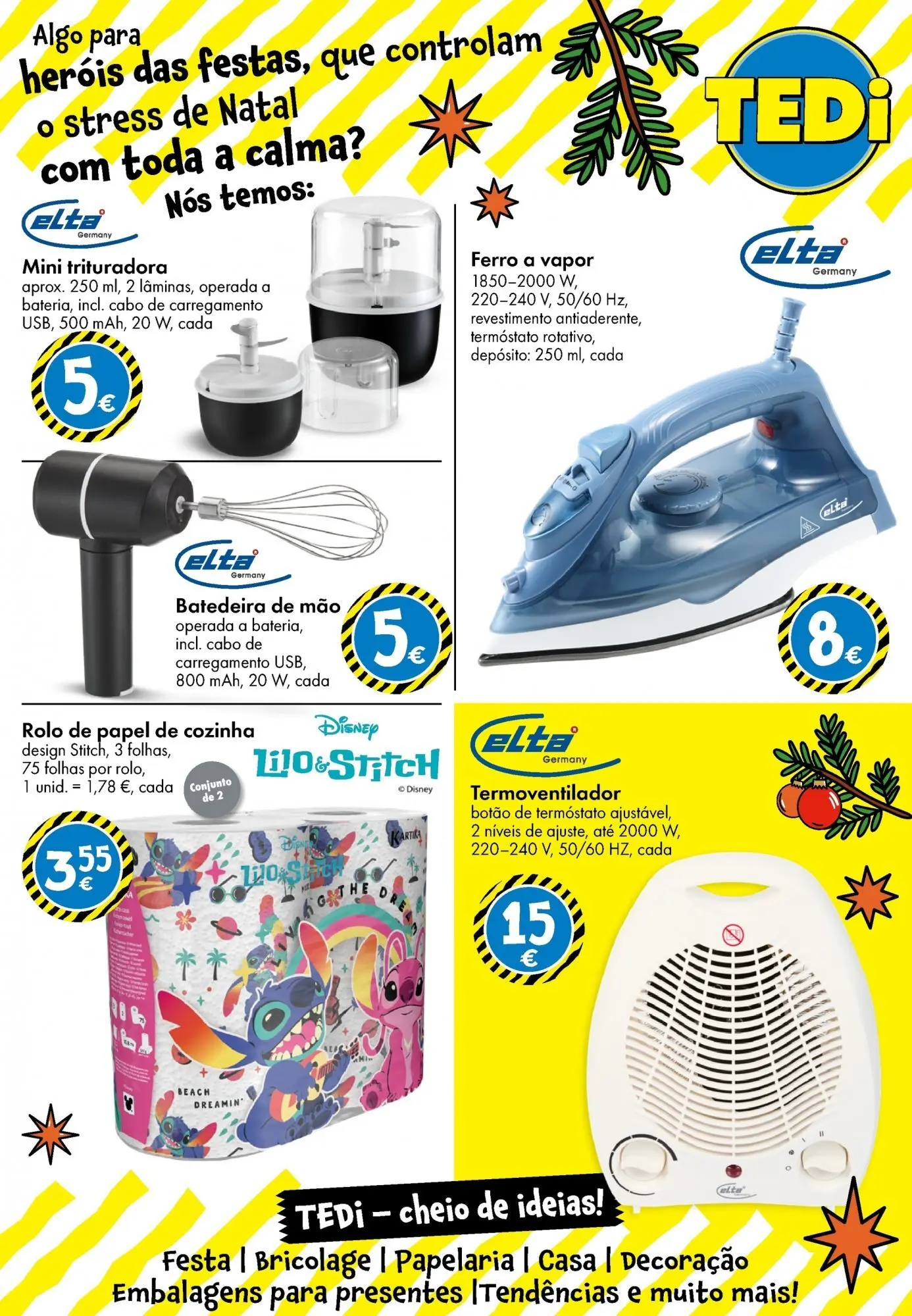 TEDi folheto » de 07/11/2025 - 16/11/2025 | Página: 33 | Produtos: Cabo, Ferro a vapor, Ferro, Batedeira