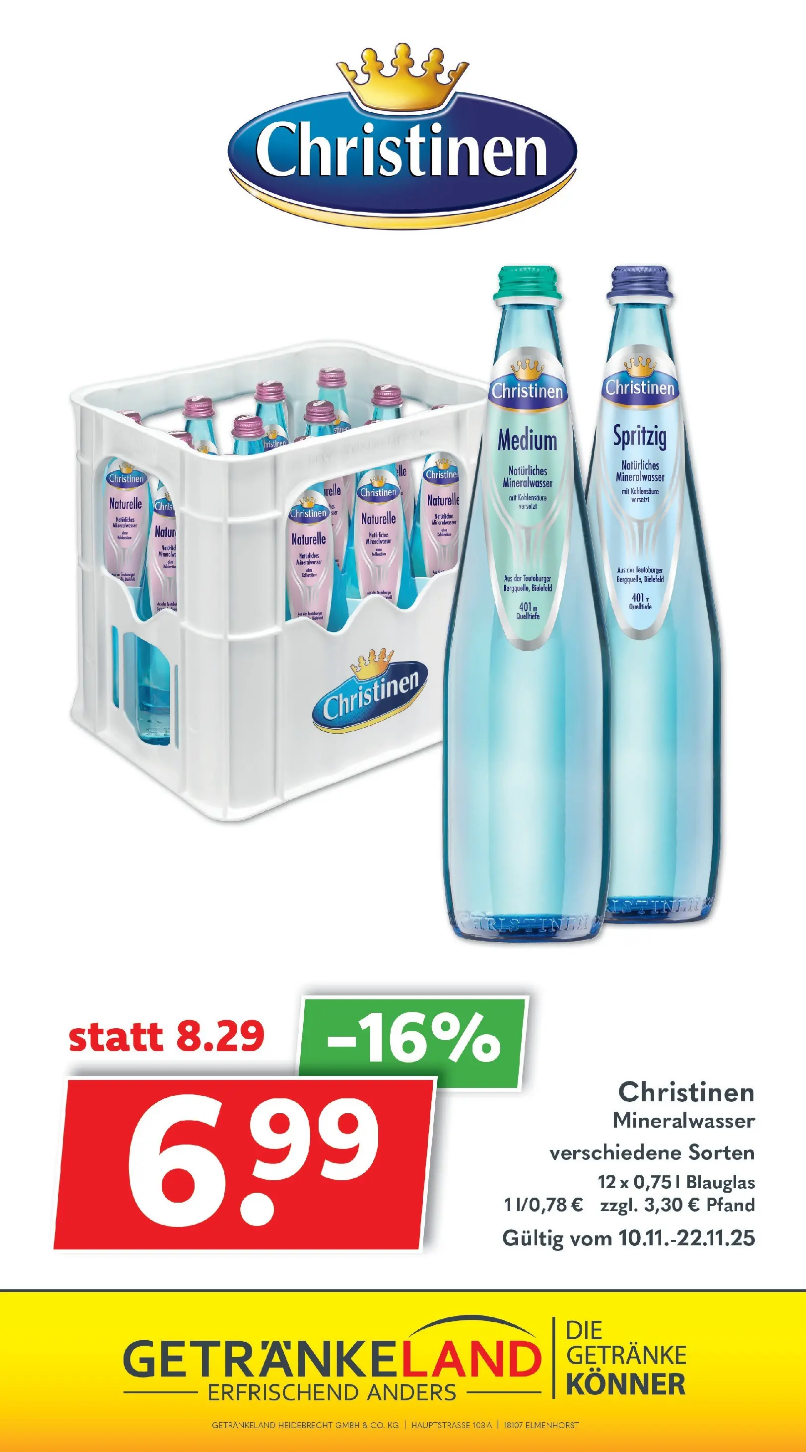 Getränkeland - Getränkeland: Getränkeangebote (ab 09.11.2025) zum Blättern | Seite: 10 | Produkte: Mineralwasser