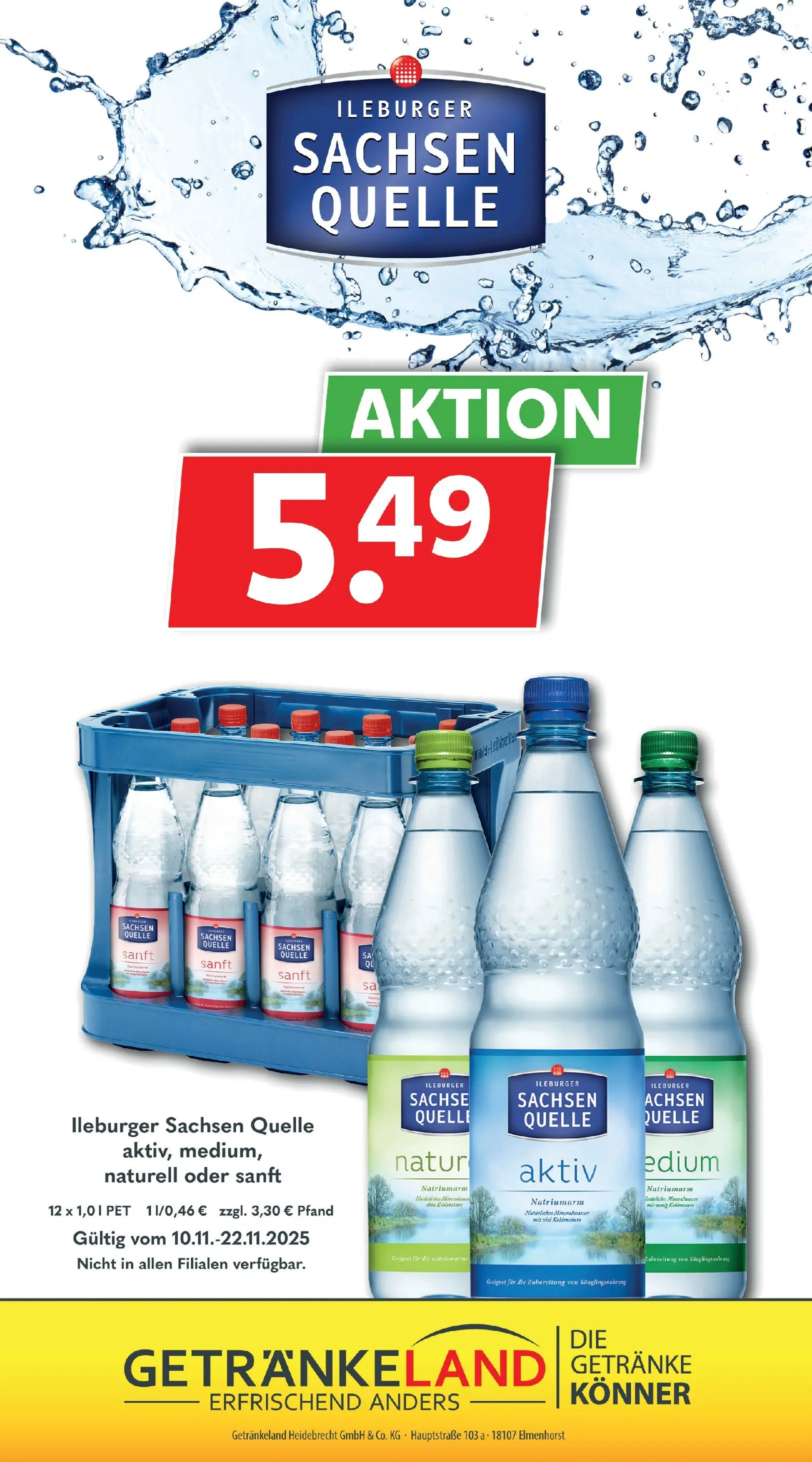 Getränkeland - Getränkeland: Getränkeangebote (ab 09.11.2025) zum Blättern | Seite: 9 | Produkte: Mineralwasser