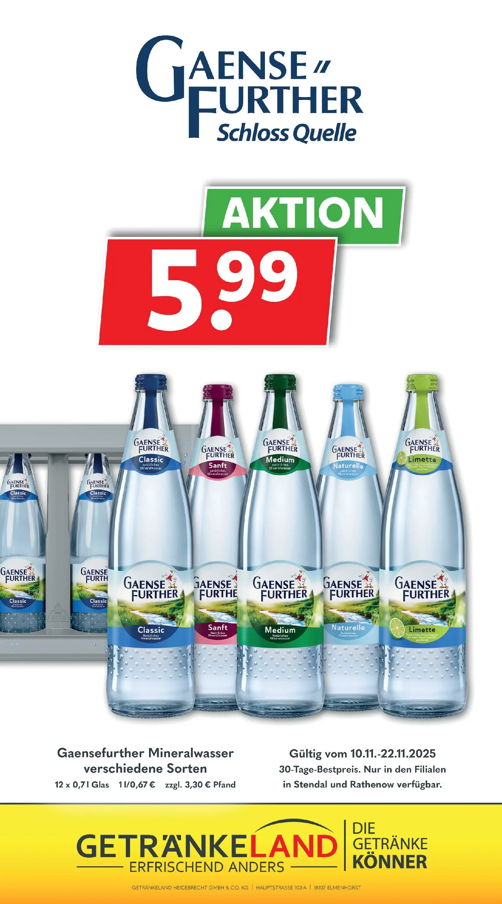 Getränkeland - Getränkeland: Getränkeangebote (ab 09.11.2025) zum Blättern | Seite: 12 | Produkte: Limetten, Mineralwasser, Limette