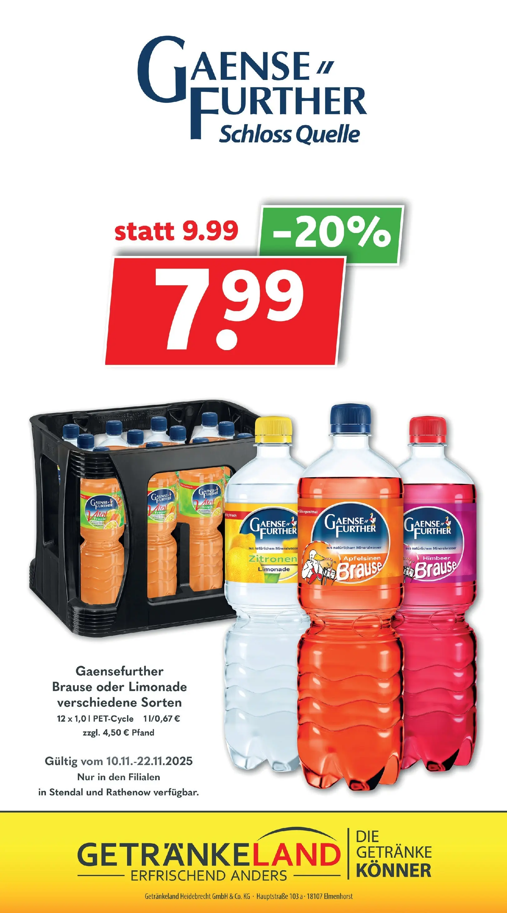 Getränkeland - Getränkeland: Getränkeangebote (ab 09.11.2025) zum Blättern | Seite: 13 | Produkte: Limonade, Mineralwasser, Zitronen