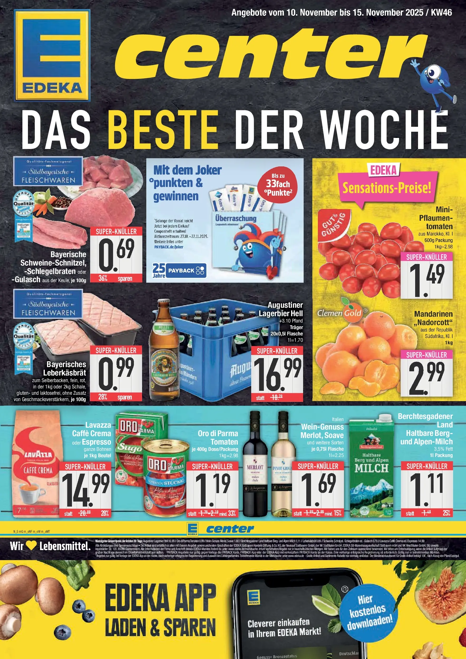 Edeka prospekt Piding	 (ab 09.11.2025) » Angebote Online | Seite: 1 | Produkte: Milch, Tomaten, Oro di parma, Gulasch