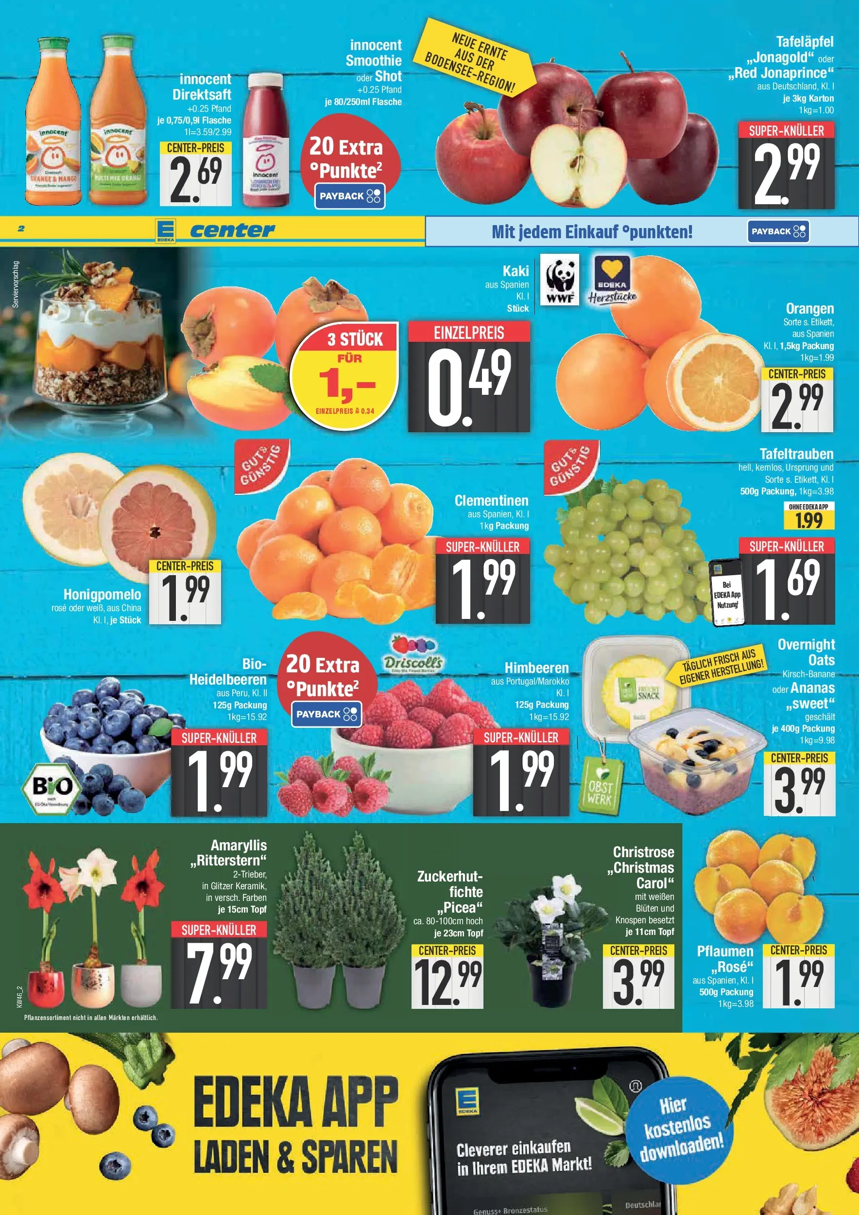 Edeka prospekt Piding	 (ab 09.11.2025) » Angebote Online | Seite: 2 | Produkte: Himbeeren, Orangen, Ananas, Heidelbeeren