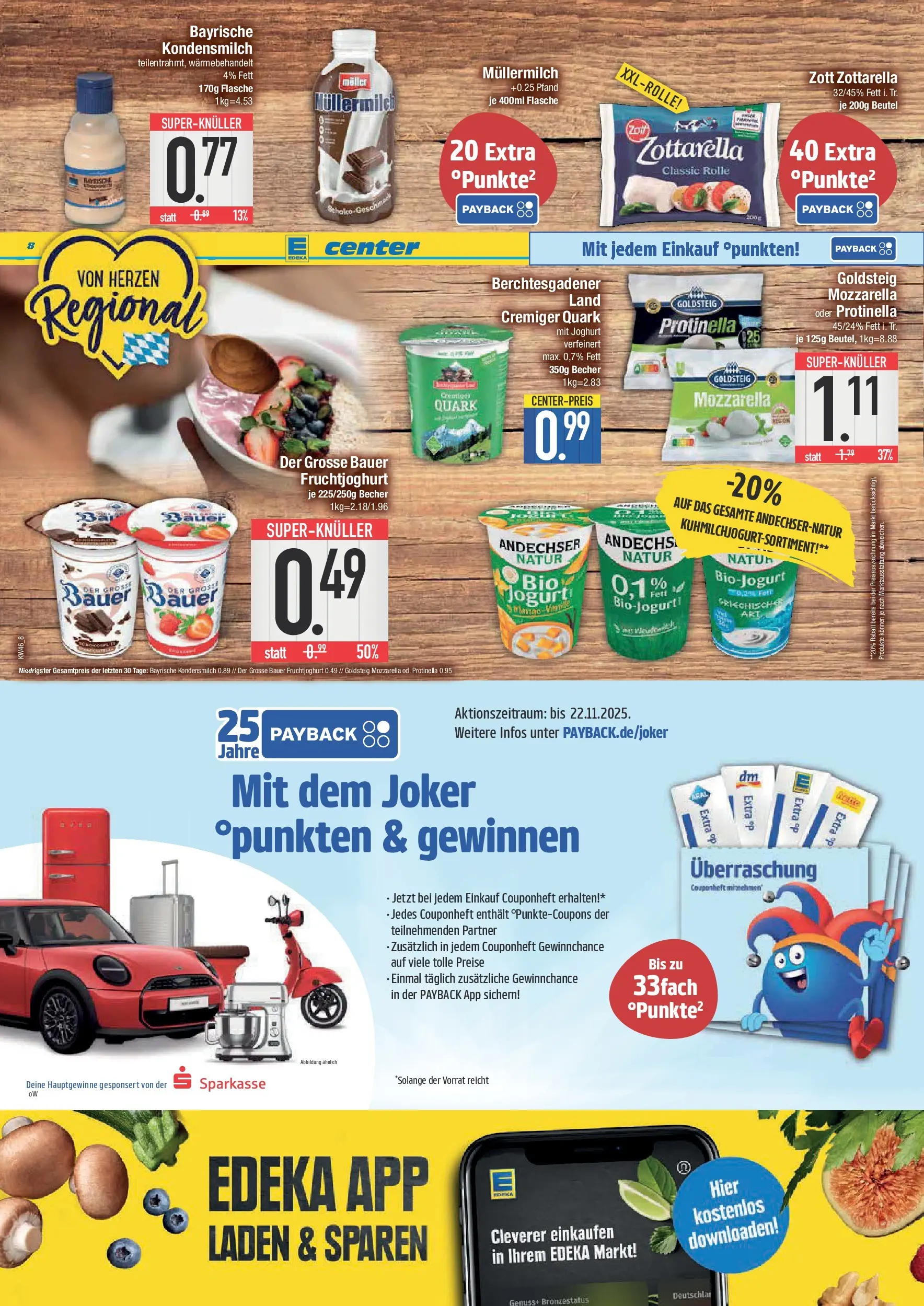 Edeka prospekt Piding	 (ab 09.11.2025) » Angebote Online | Seite: 8 | Produkte: Joghurt, Mozzarella, Fruchtjoghurt, Mango