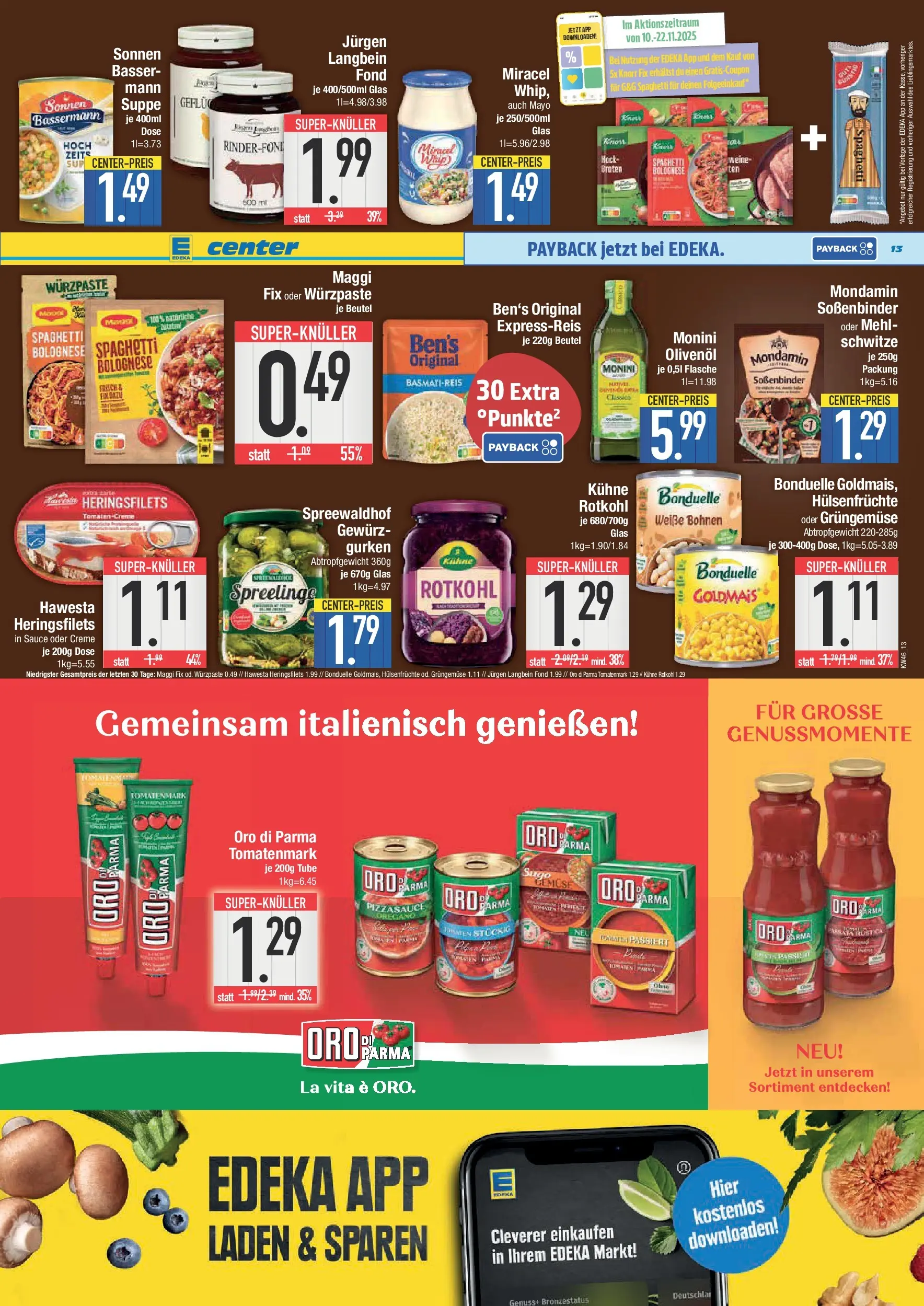 Edeka prospekt Piding	 (ab 09.11.2025) » Angebote Online | Seite: 13 | Produkte: Basmatireis, Creme, Gemüse, Gurken
