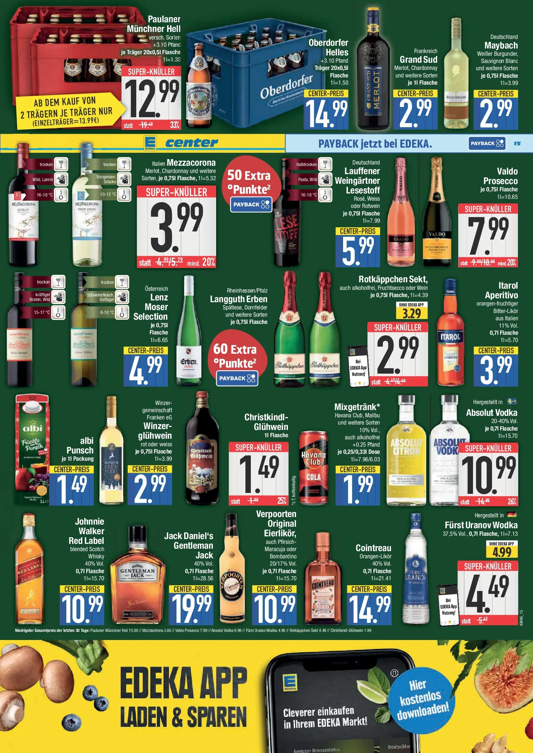 Edeka prospekt Piding	 (ab 09.11.2025) » Angebote Online | Seite: 15 | Produkte: Whisky, Sekt, Merlot, Paulaner