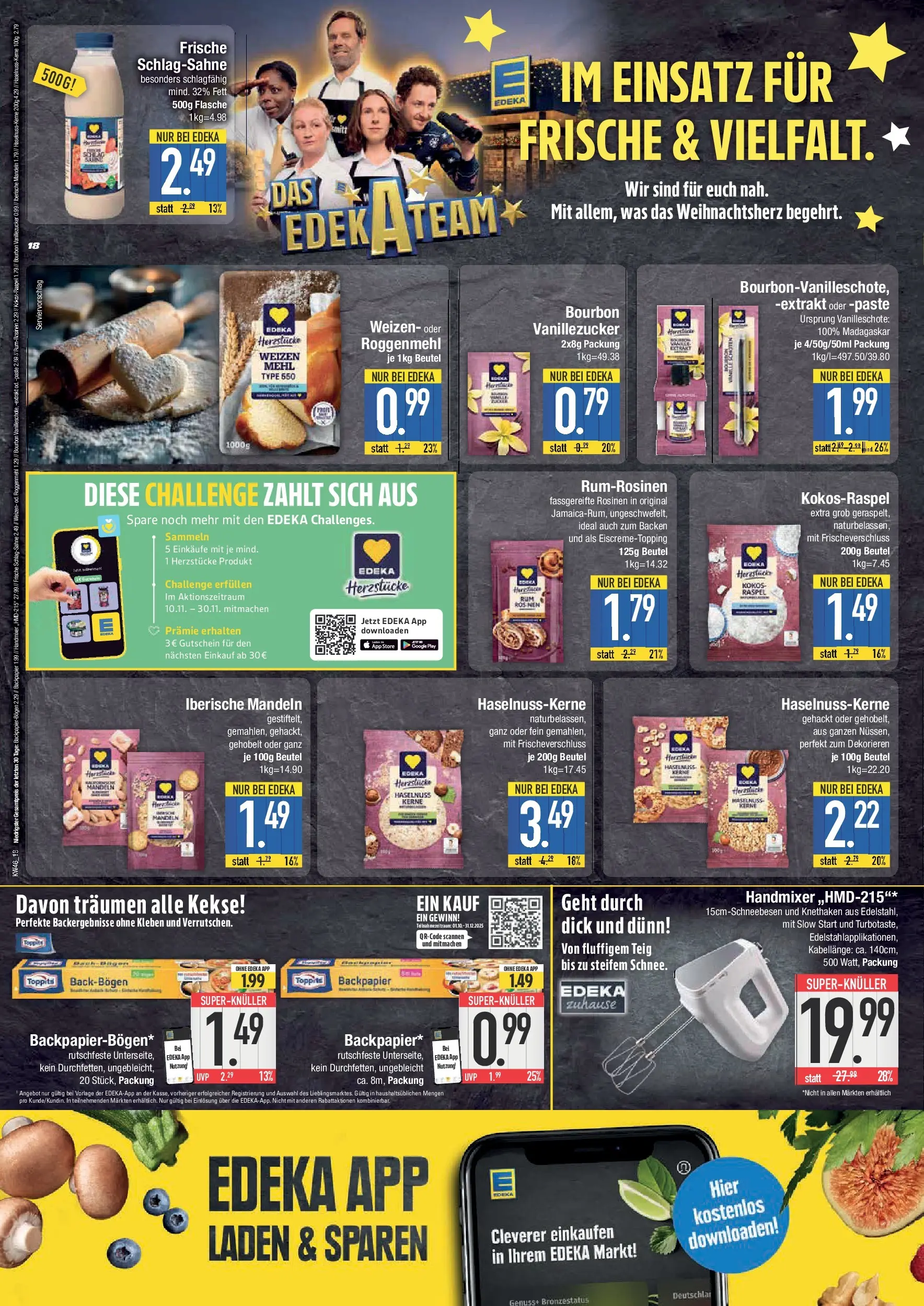 Edeka prospekt Piding	 (ab 09.11.2025) » Angebote Online | Seite: 18 | Produkte: Mehl, Rum, Rosinen, Bourbon