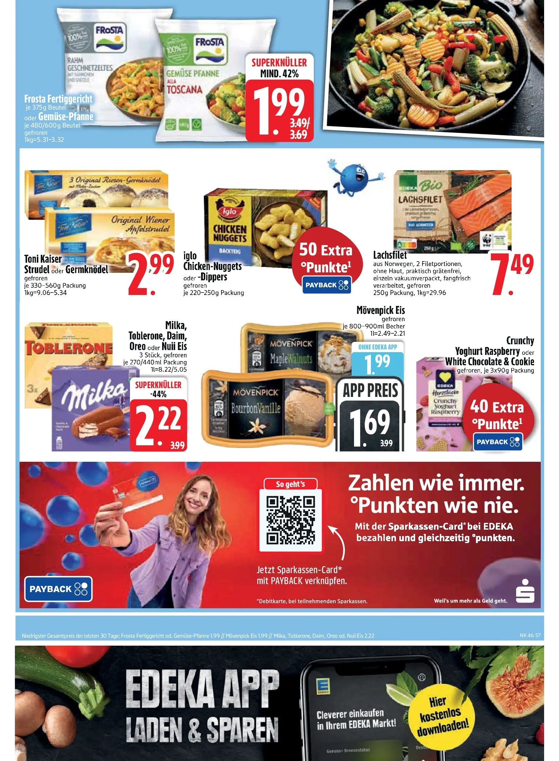 Edeka prospekt Murnau	 (ab 09.11.2025) » Angebote Online | Seite: 9 | Produkte: Iglo, Frosta, Movenpick eis, Gemüse
