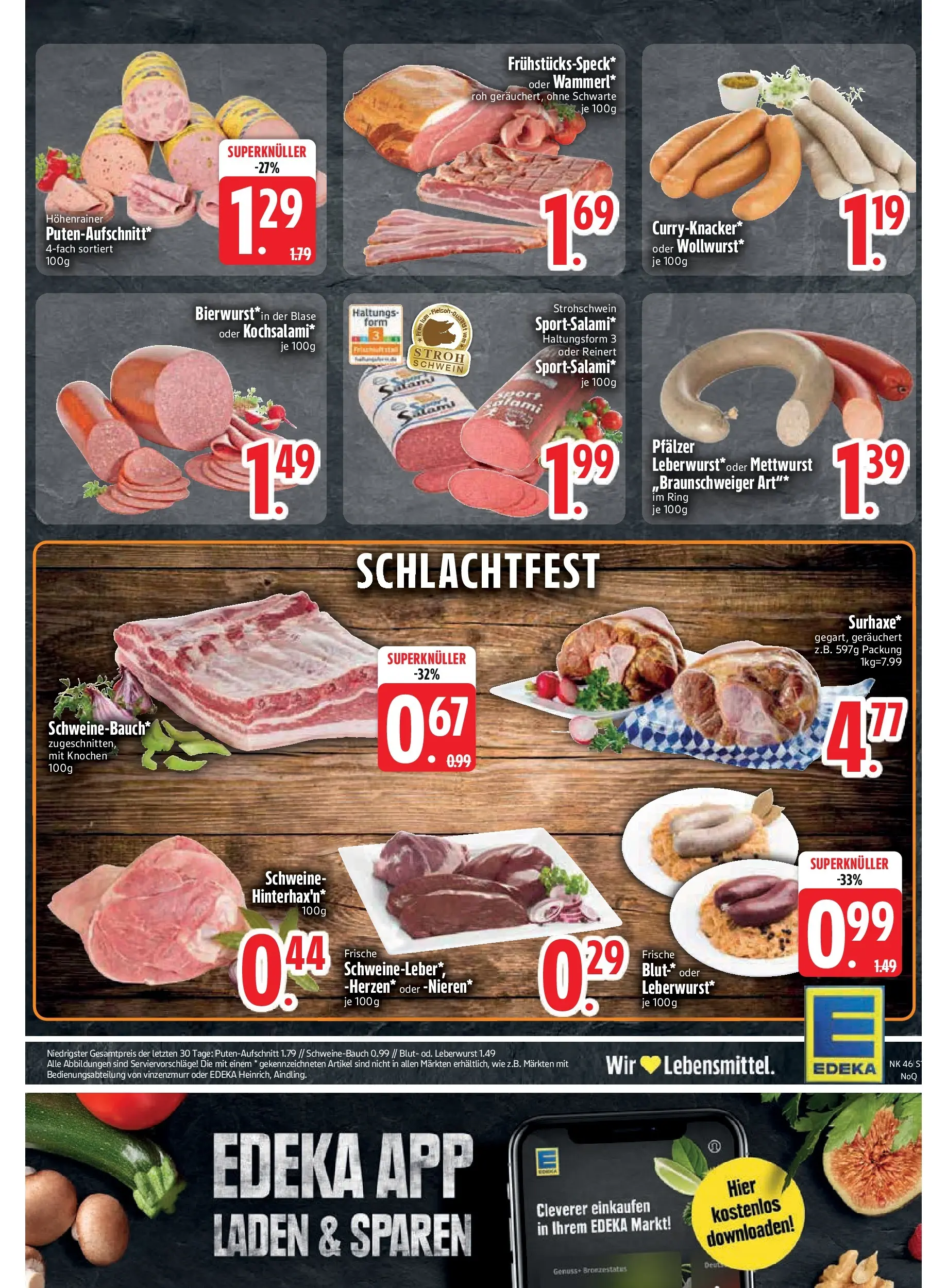 Edeka prospekt Rötz	 (ab 09.11.2025) » Angebote Online | Seite: 17 | Produkte: Schweinebauch, Salami