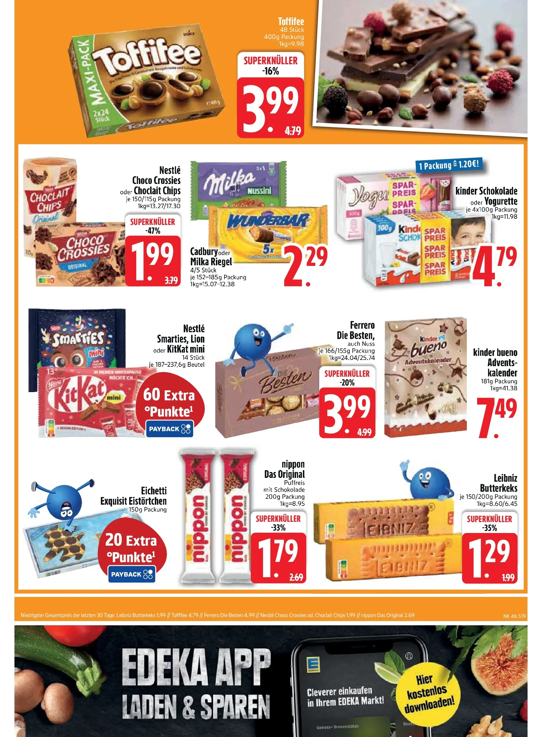 Edeka prospekt Murnau	 (ab 09.11.2025) » Angebote Online | Seite: 21 | Produkte: Yogurette, Smarties, Milka, Chips
