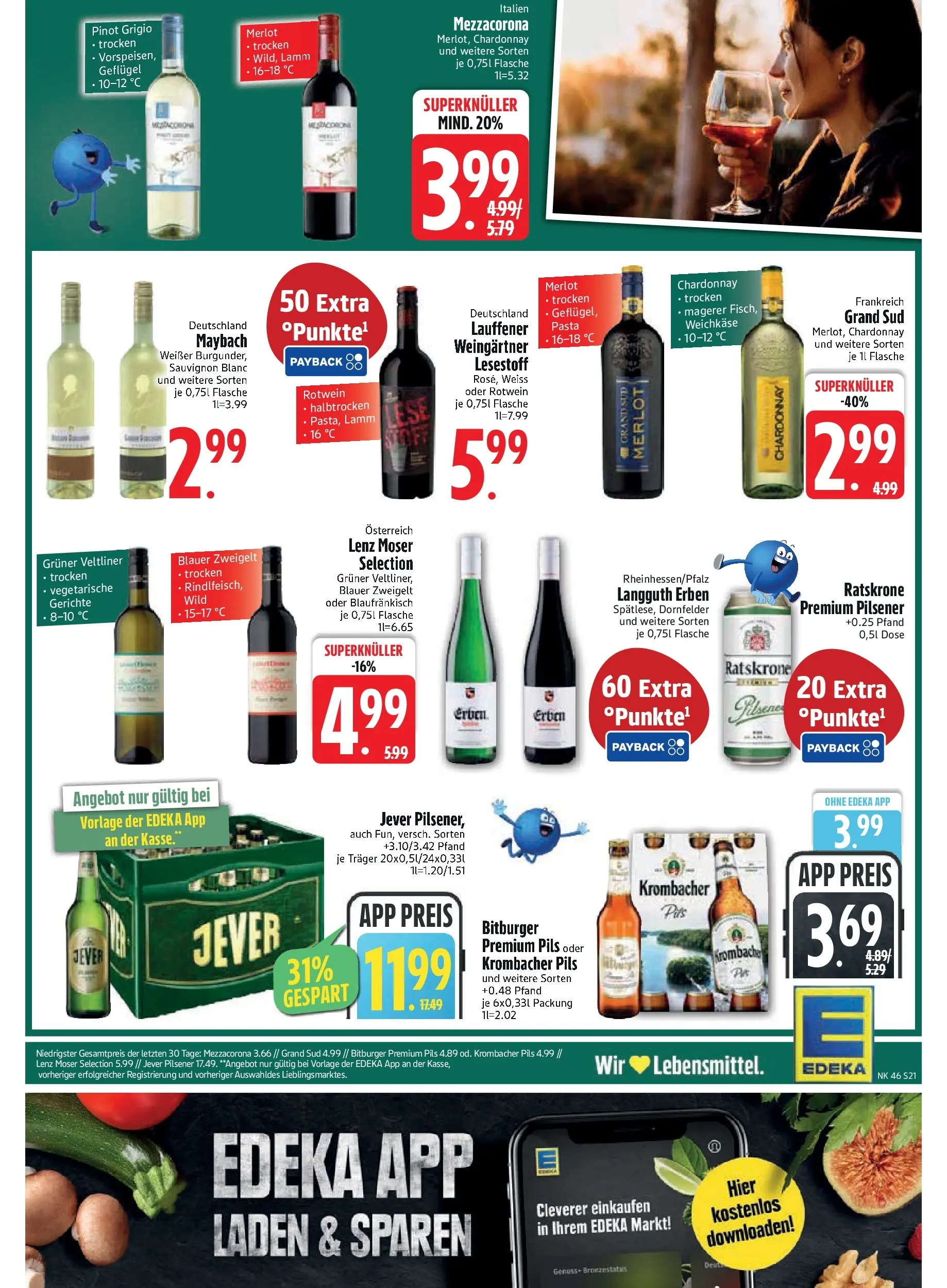 Edeka prospekt Murnau	 (ab 09.11.2025) » Angebote Online | Seite: 23 | Produkte: Bitburger, Rotwein, Jever, Pasta