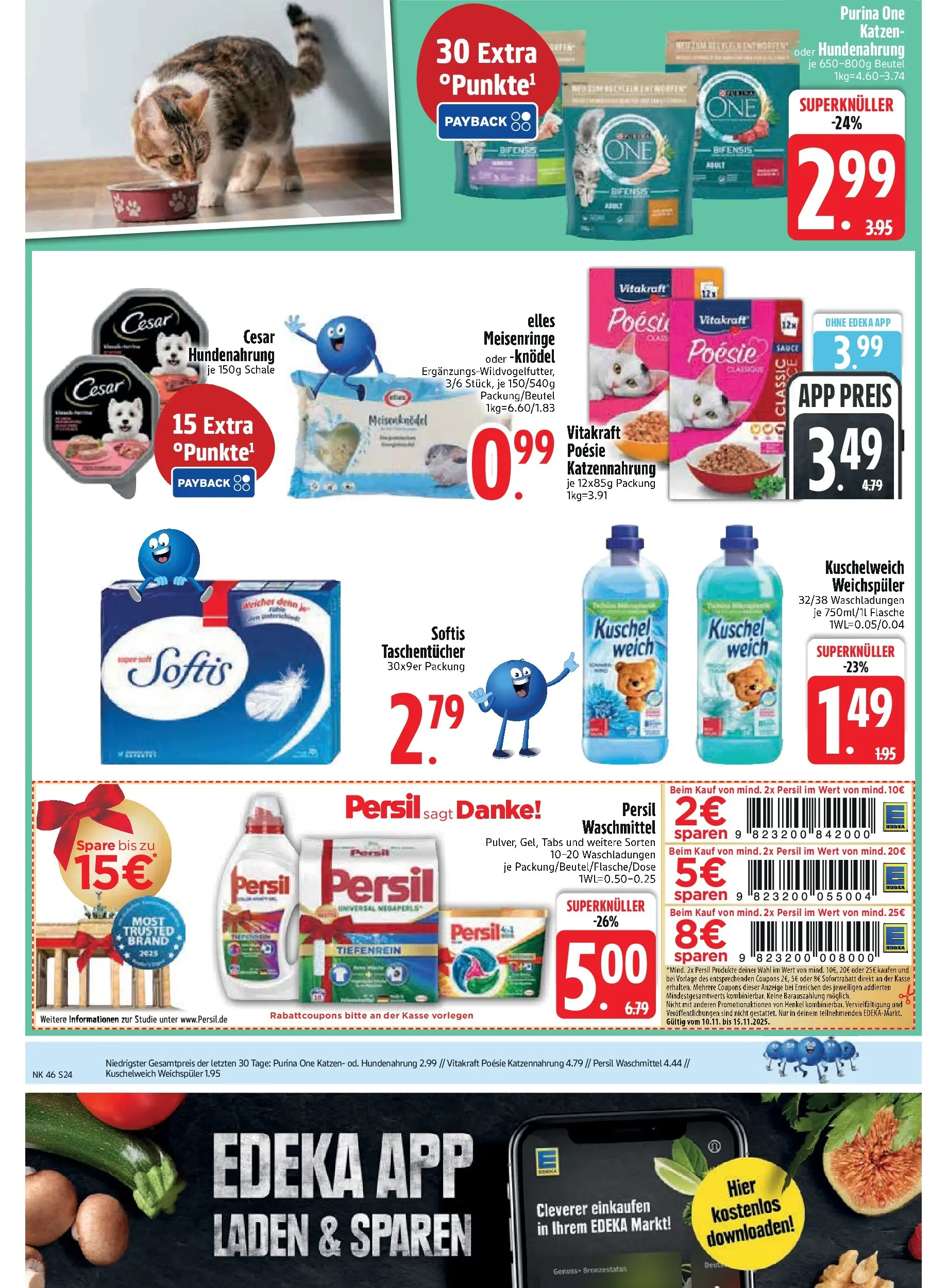 Edeka prospekt Murnau	 (ab 09.11.2025) » Angebote Online | Seite: 26 | Produkte: Purina one, Weichspüler, Waschmittel, Persil