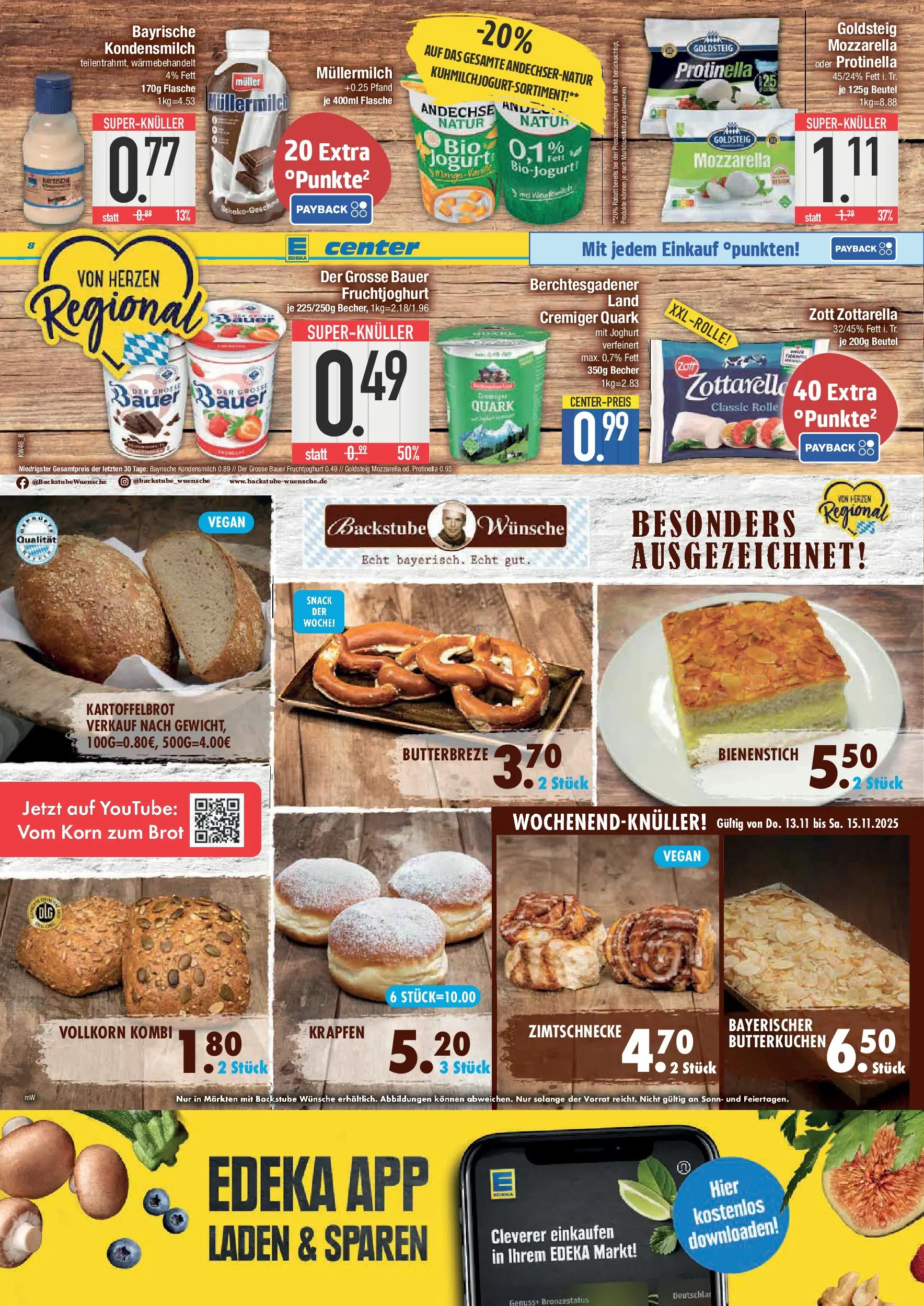 Edeka prospekt Ingolstadt	 (ab 09.11.2025) » Angebote Online | Seite: 8 | Produkte: Quark, Joghurt, Brot, Müllermilch