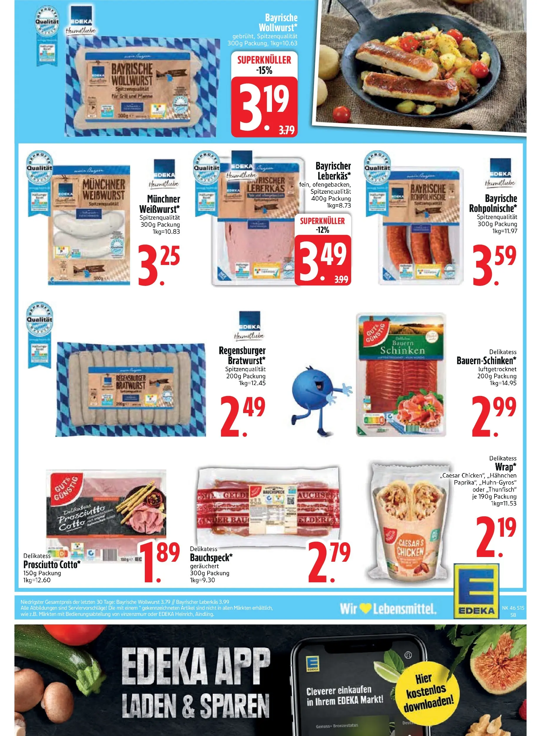 Edeka prospekt Bodenwöhr	 (ab 09.11.2025) » Angebote Online | Seite: 17 | Produkte: Bratwurst, Schinken