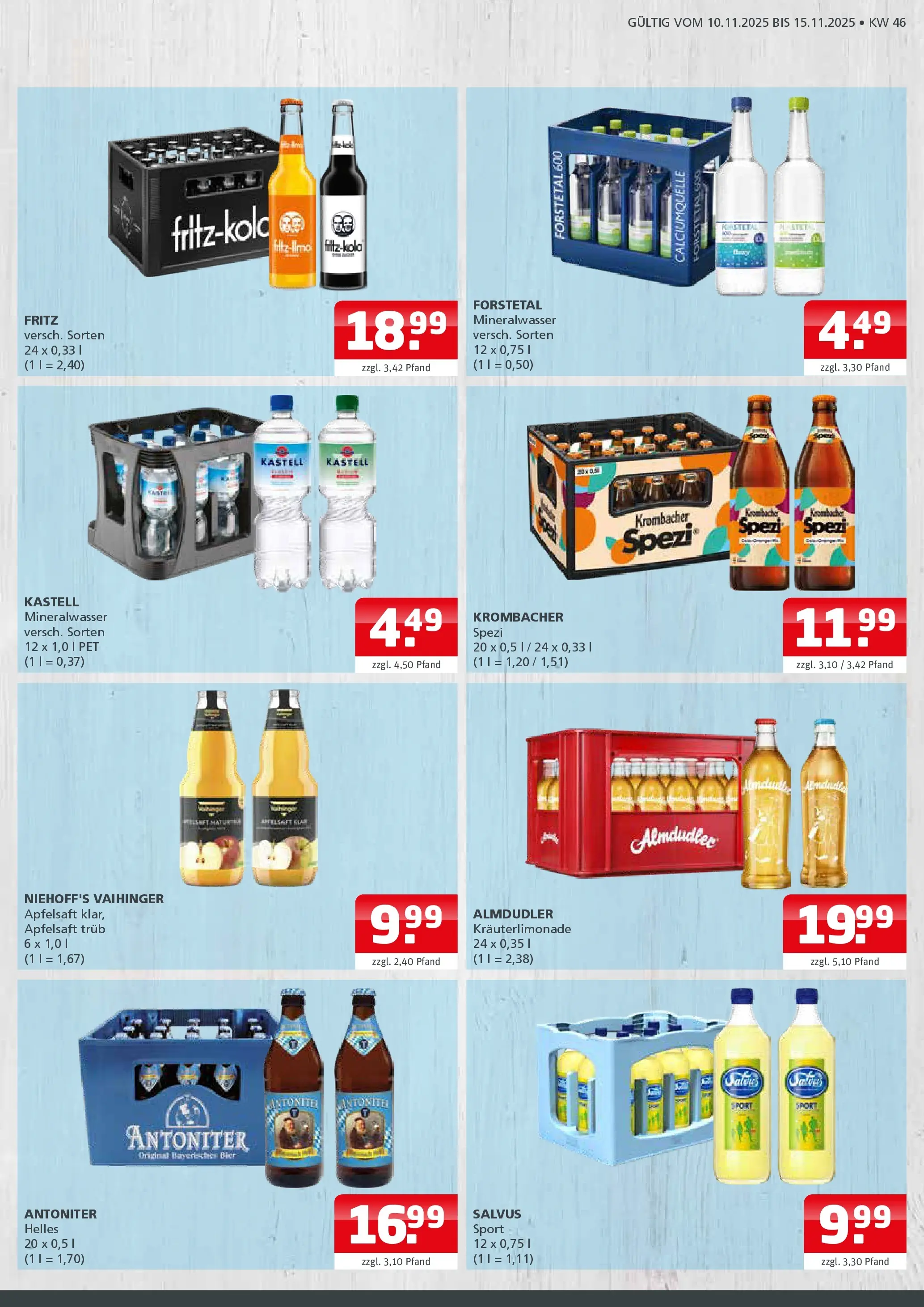 Entdecke - Getränke Ellerkamp: Getränkeangebote (ab 09.11.2025) zum Blättern | Seite: 3 | Produkte: Apfelsaft, Mineralwasser, Krombacher