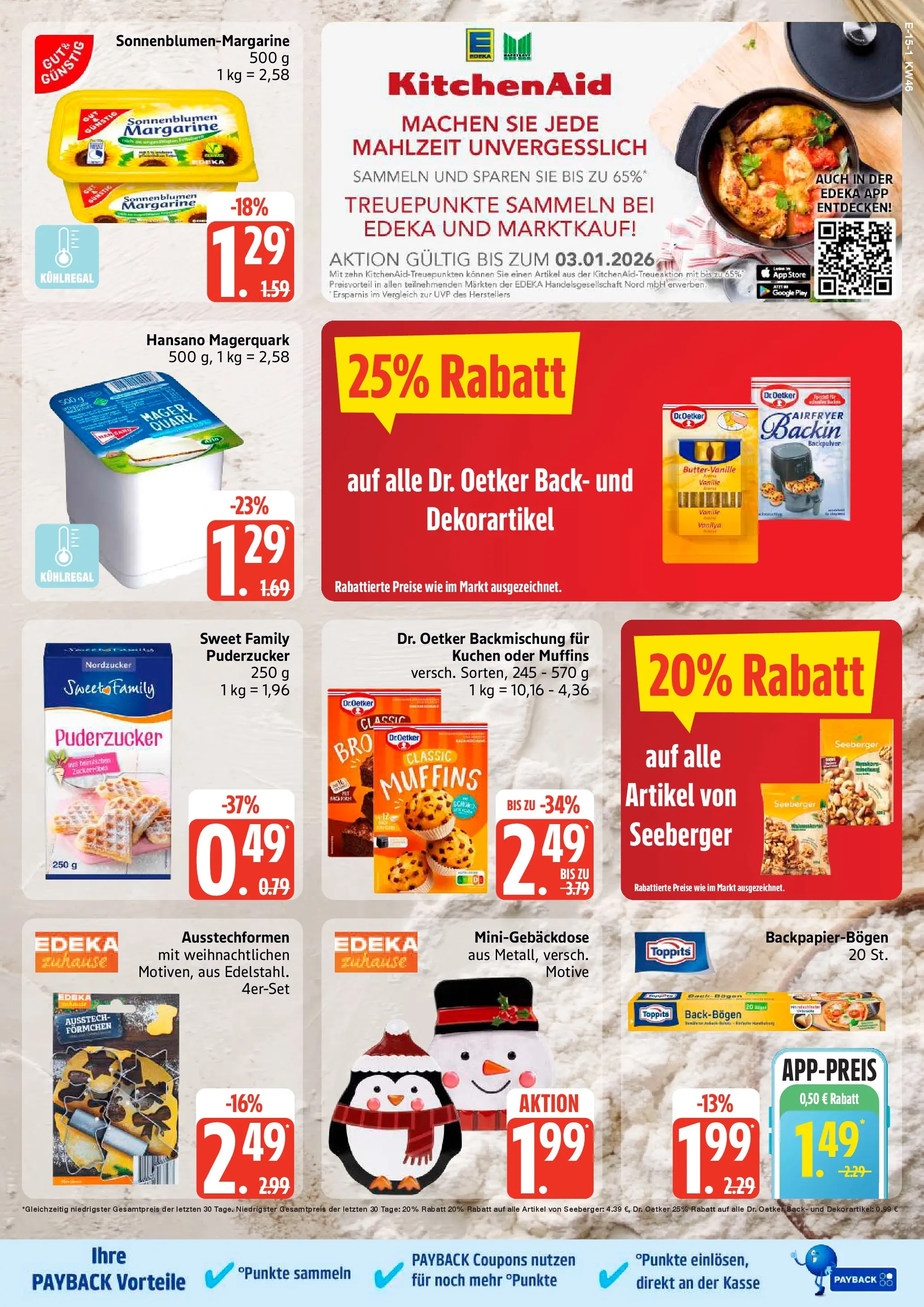 Edeka prospekt Hamburg	 (ab 10.11.2025) » Angebote Online | Seite: 15 | Produkte: Margarine, Quark, Box, Kuchen