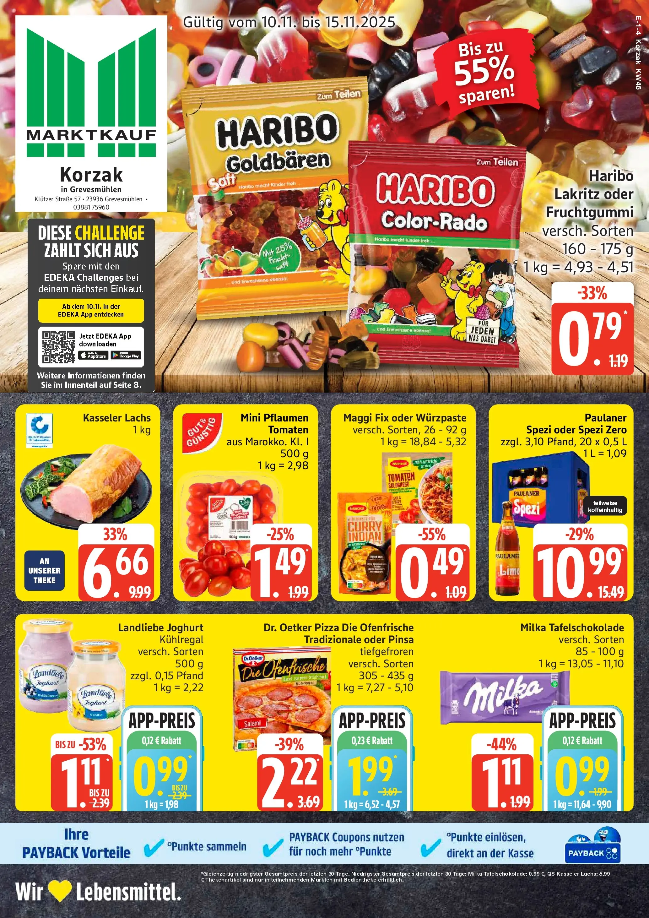 Edeka prospekt Grevesmühlen	 (ab 10.11.2025) » Angebote Online | Seite: 1 | Produkte: Theke, Milka, Salami, Pizza