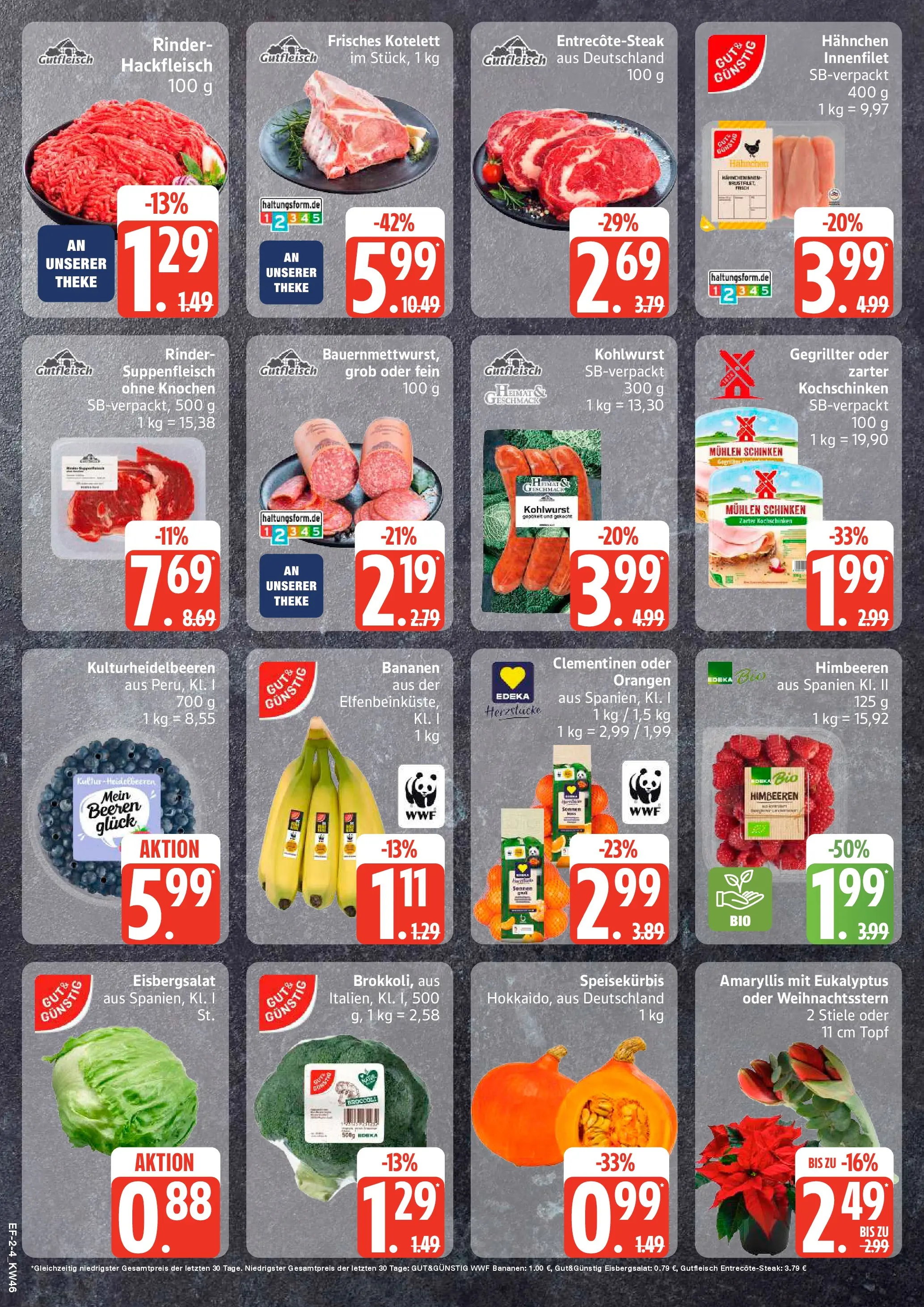 Edeka prospekt Rostock	 (ab 10.11.2025) » Angebote Online | Seite: 2 | Produkte: Hahnchen, Eisbergsalat, Heidelbeeren, Hackfleisch