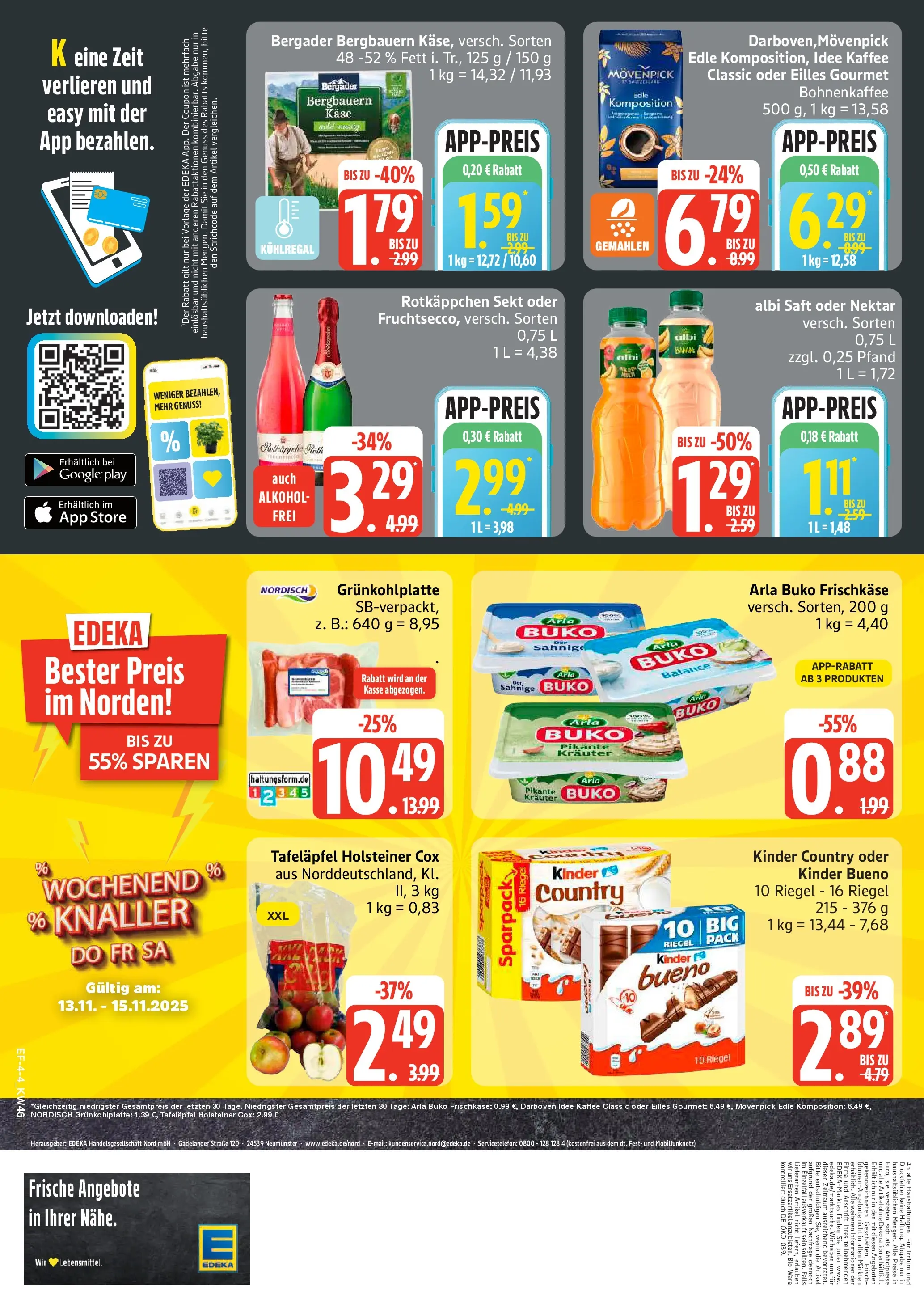 Edeka prospekt Rostock	 (ab 10.11.2025) » Angebote Online | Seite: 4 | Produkte: Idee kaffee, Sekt, Arla buko, Saft