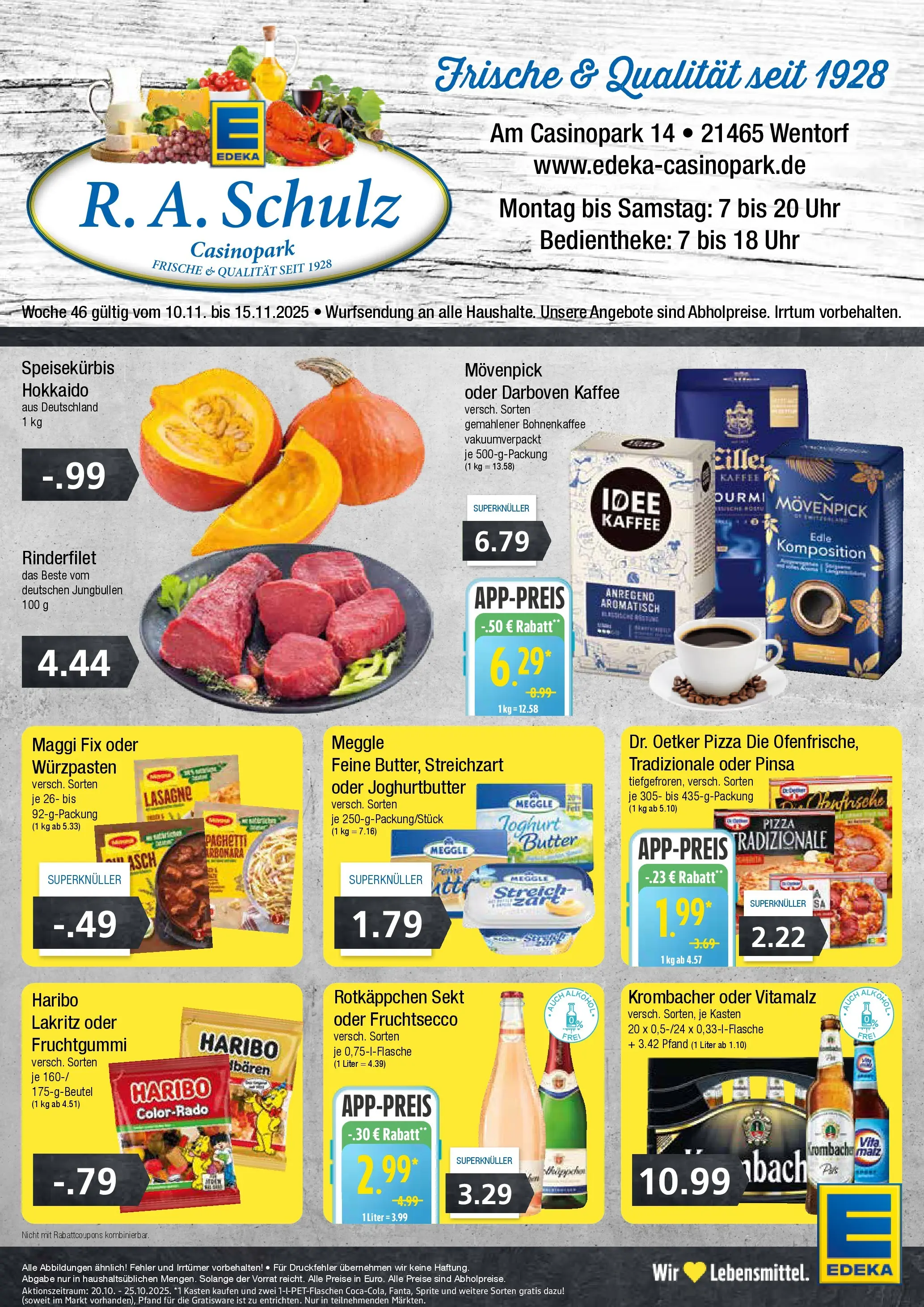 Edeka prospekt Wentorf	 (ab 10.11.2025) » Angebote Online | Seite: 1 | Produkte: Butter, Rinderfilet, Sekt, Krombacher