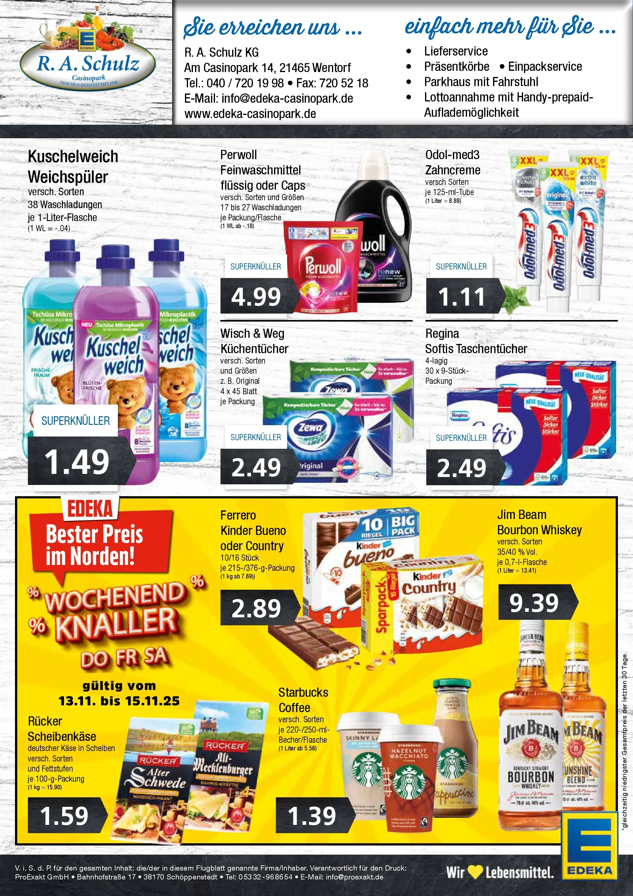 Edeka prospekt Wentorf	 (ab 10.11.2025) » Angebote Online | Seite: 8 | Produkte: Käse, Starbucks, Kinder bueno, Whiskey