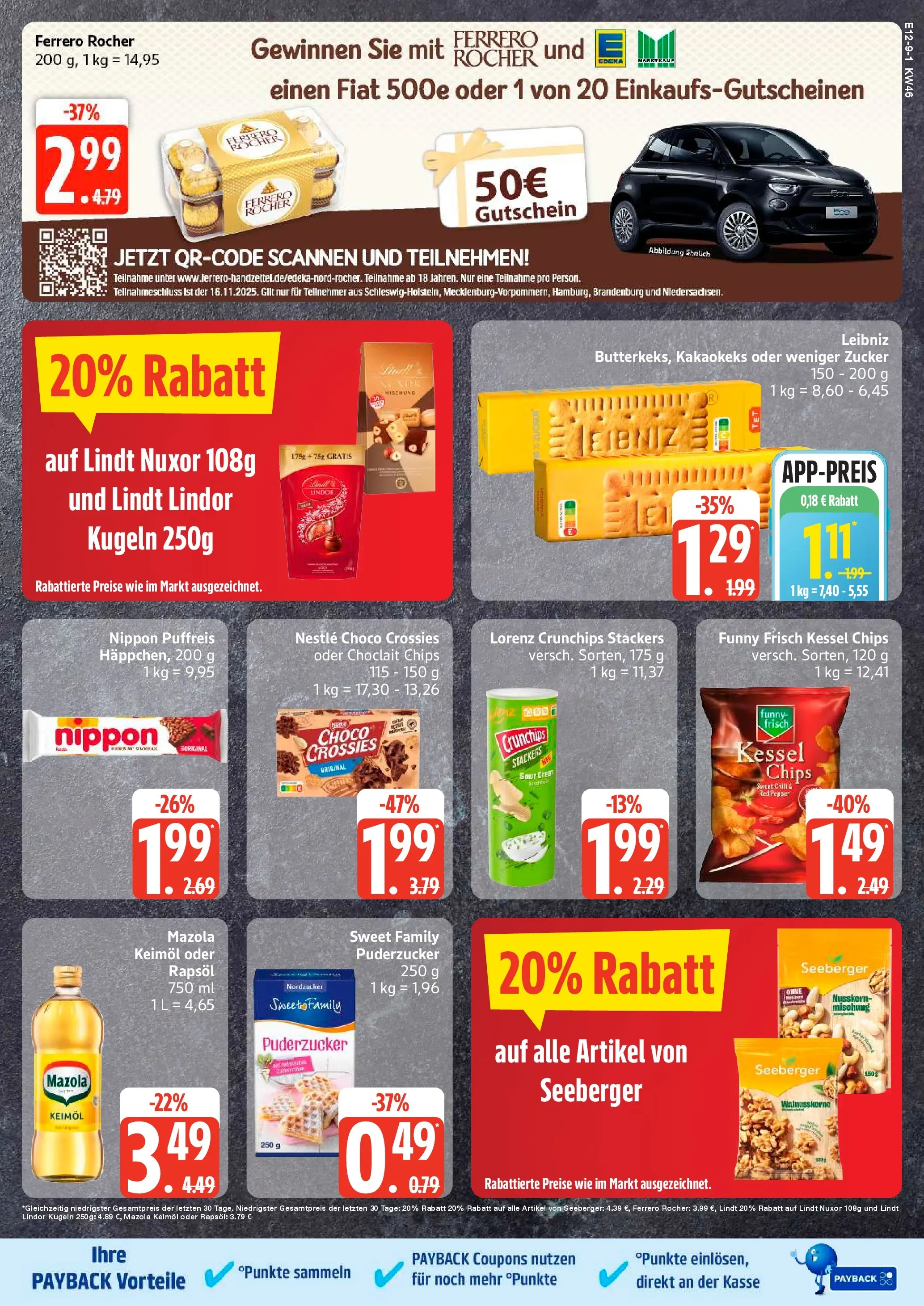 Edeka prospekt Hamburg	 (ab 10.11.2025) » Angebote Online | Seite: 13 | Produkte: Ferrero rocher, Rapsöl, Zucker, Lorenz crunchips