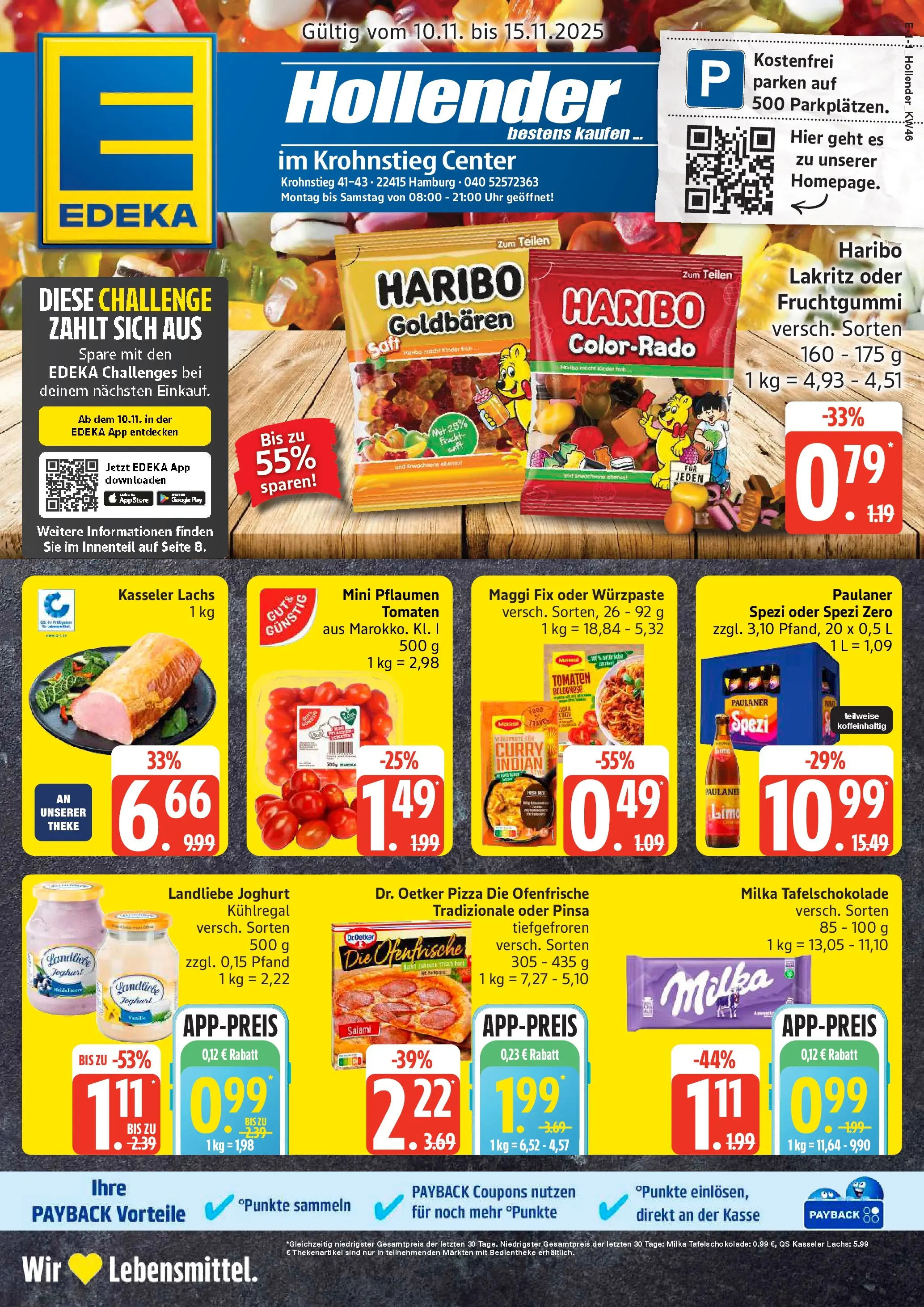 Edeka prospekt Hamburg	 (ab 10.11.2025) » Angebote Online | Seite: 1 | Produkte: Pflaumen, Haribo, Milka, Pizza